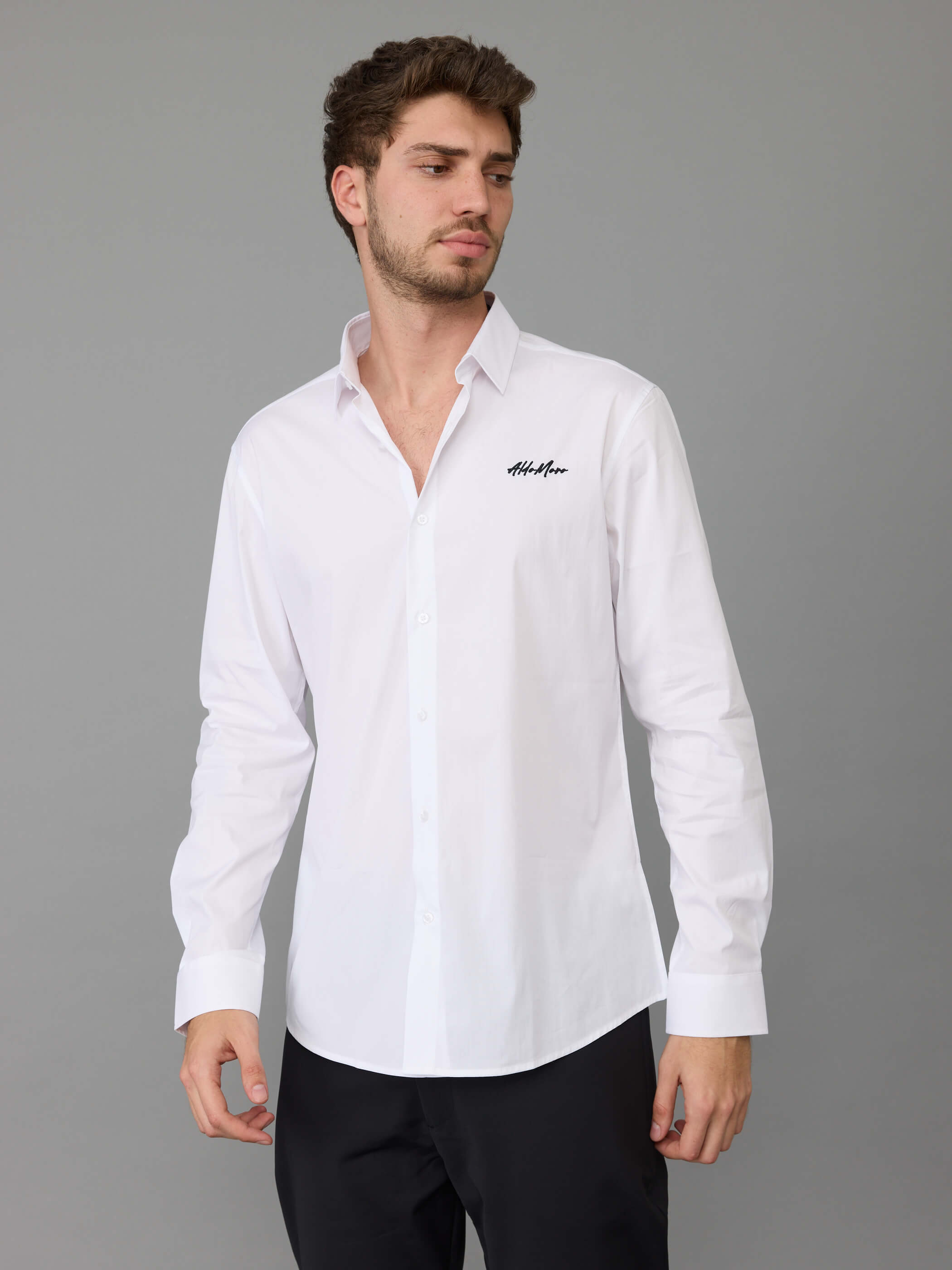 חולצה מכופתרת אלדו מורו Signature Embroidery גברים