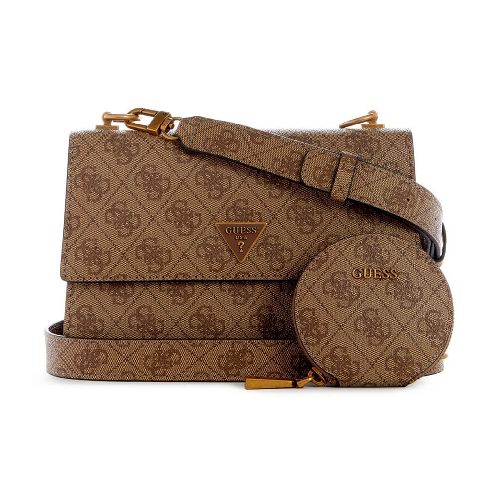 תיק צד Guess לוגו משולש נשים