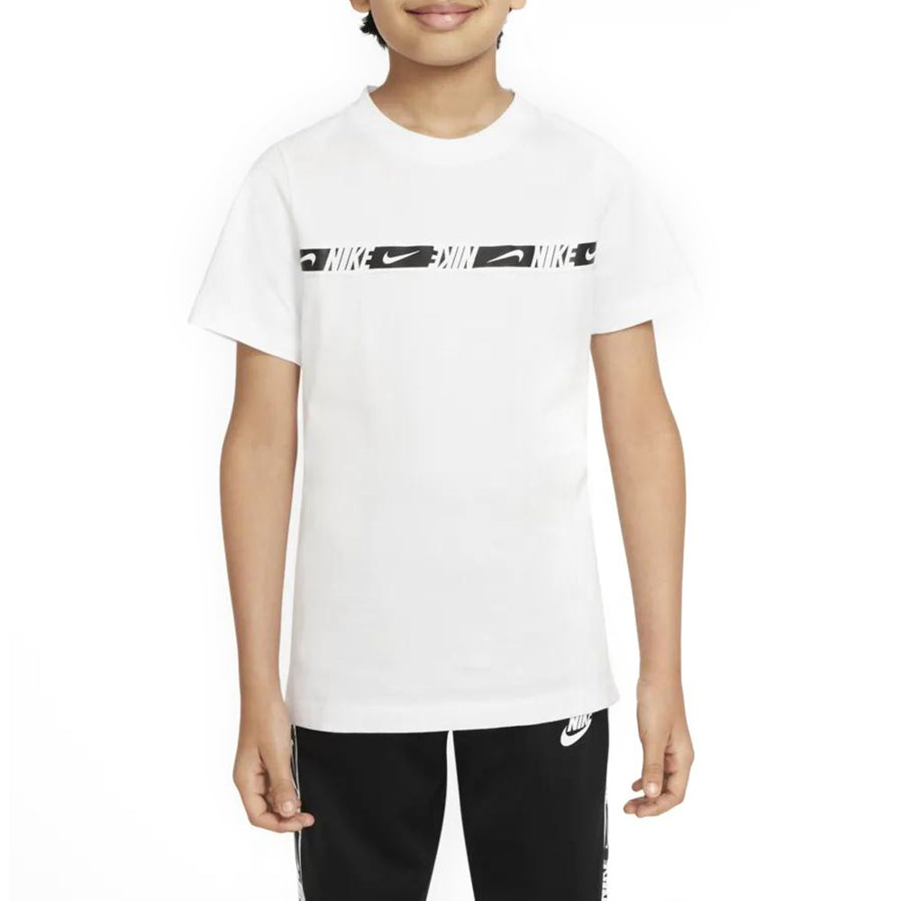 חולצת טישרט נייק קצרה עם פס לוגו נוער