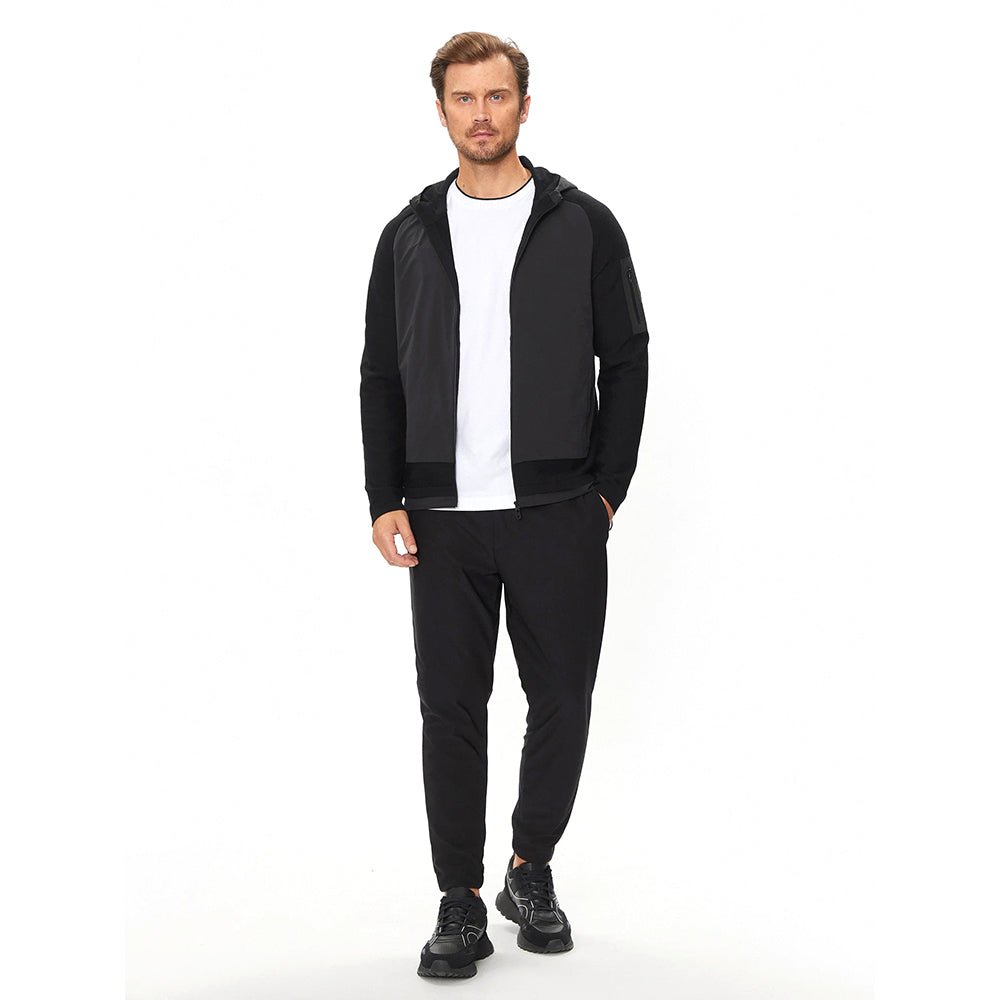 ג'קט קפוצ'ון הוגו בוס Zip-Up Hoodie With Signature Pattern גברים