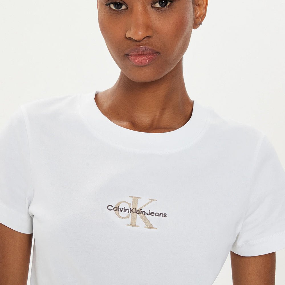 חולצת טישרט קלווין קליין קצרה Monologo Slim Tee נשים