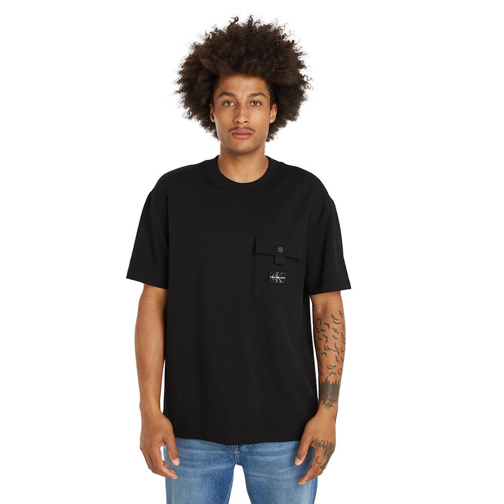 חולצת טישרט קלווין קליין קצרה Texture Pocket גברים