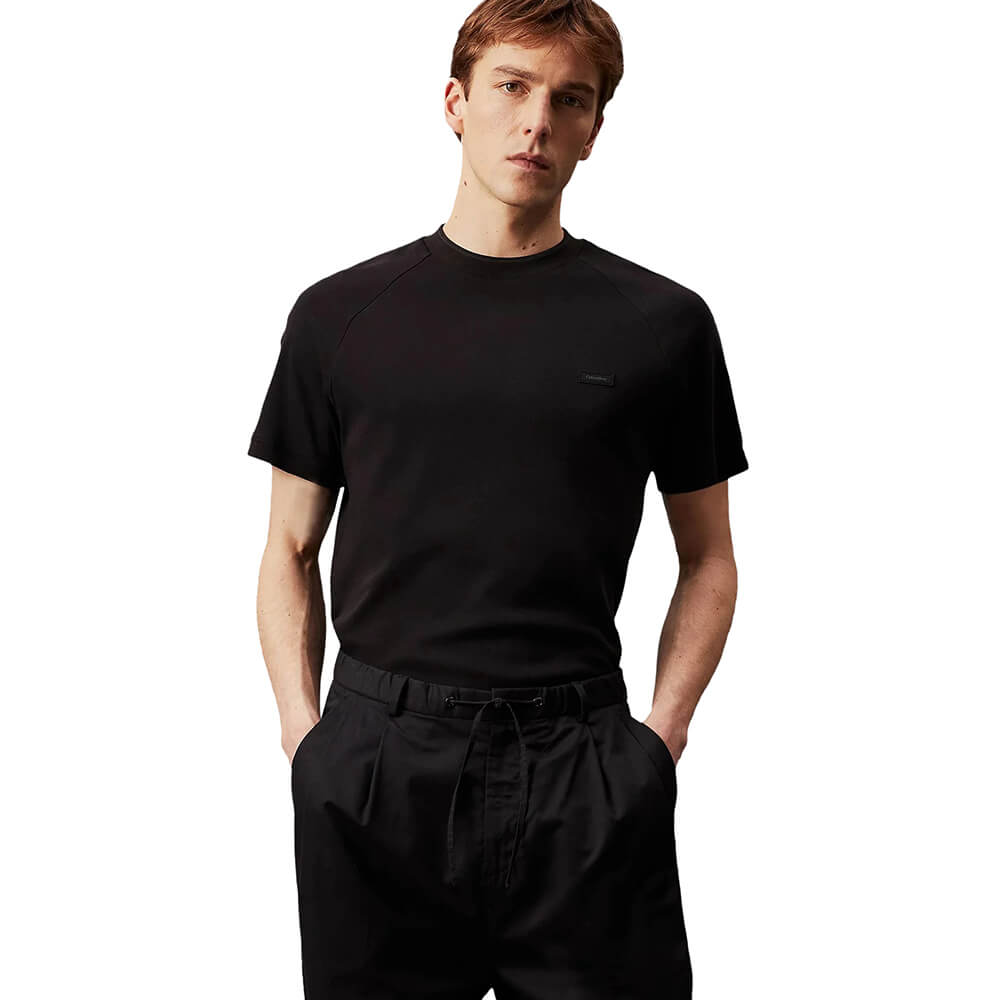 חולצת טישרט קלווין קליין קצרה Logo Tape Raglan גברים