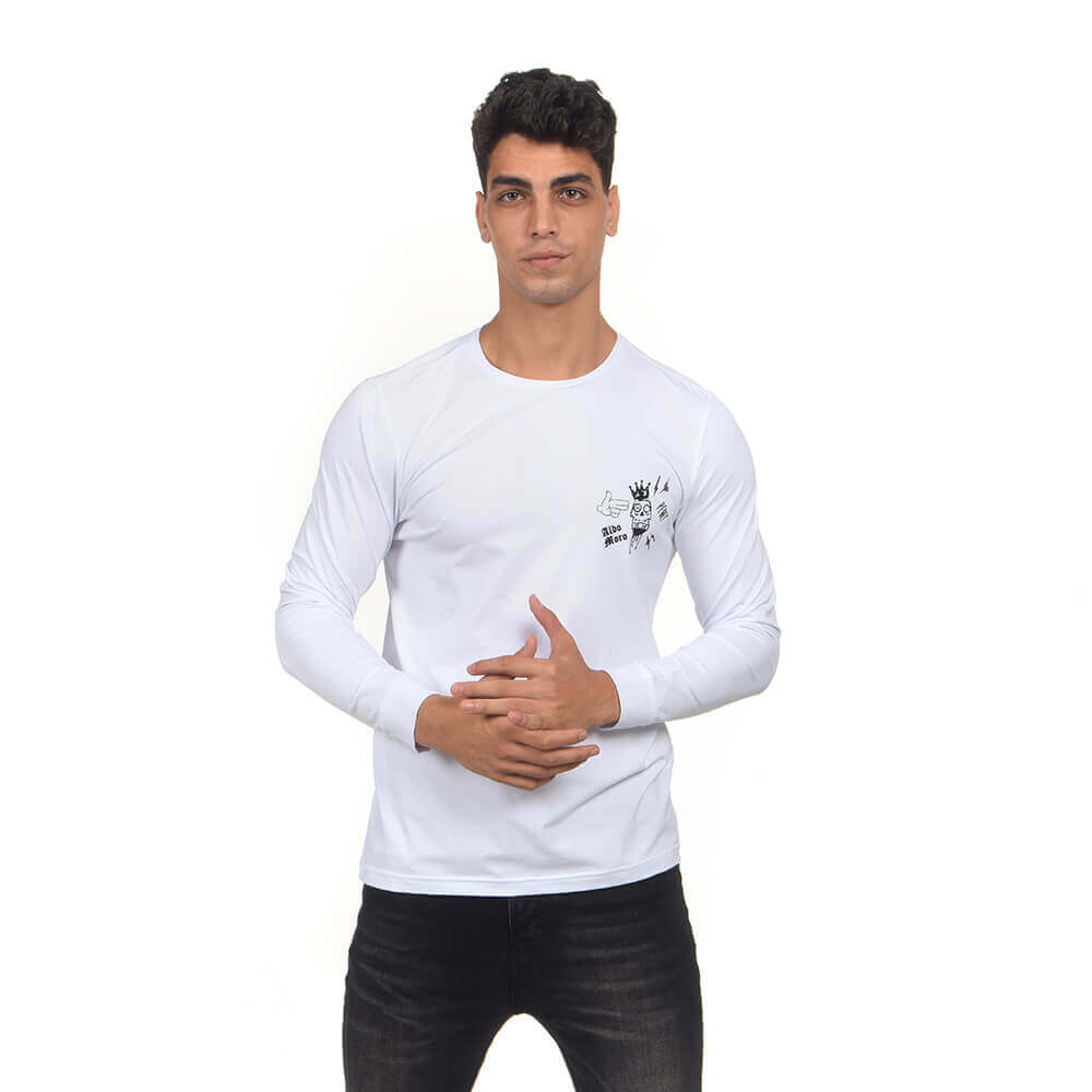 חולצת טישירט ארוכה אלדו מורו הדפס גולגולת גברים