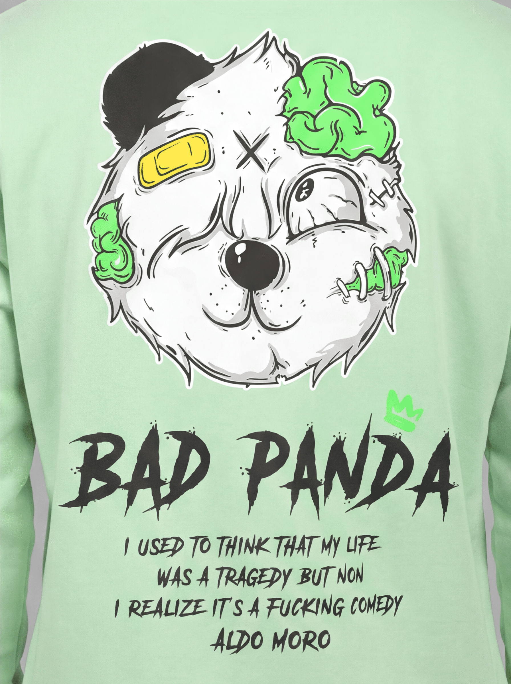 חולצת פוטר ארוכה אלדו מורו הדפס Bad Panda גברים