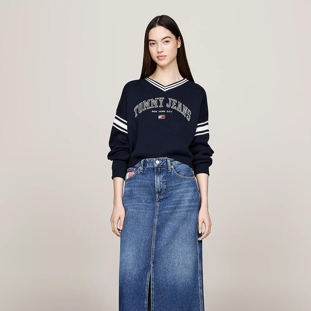 סריג טומי הילפיגר Varsity V-Neck נשים