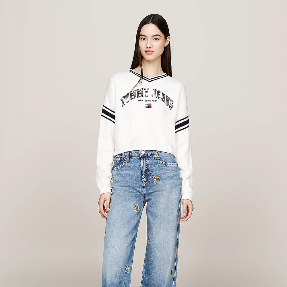 סריג טומי הילפיגר Varsity V-Neck נשים