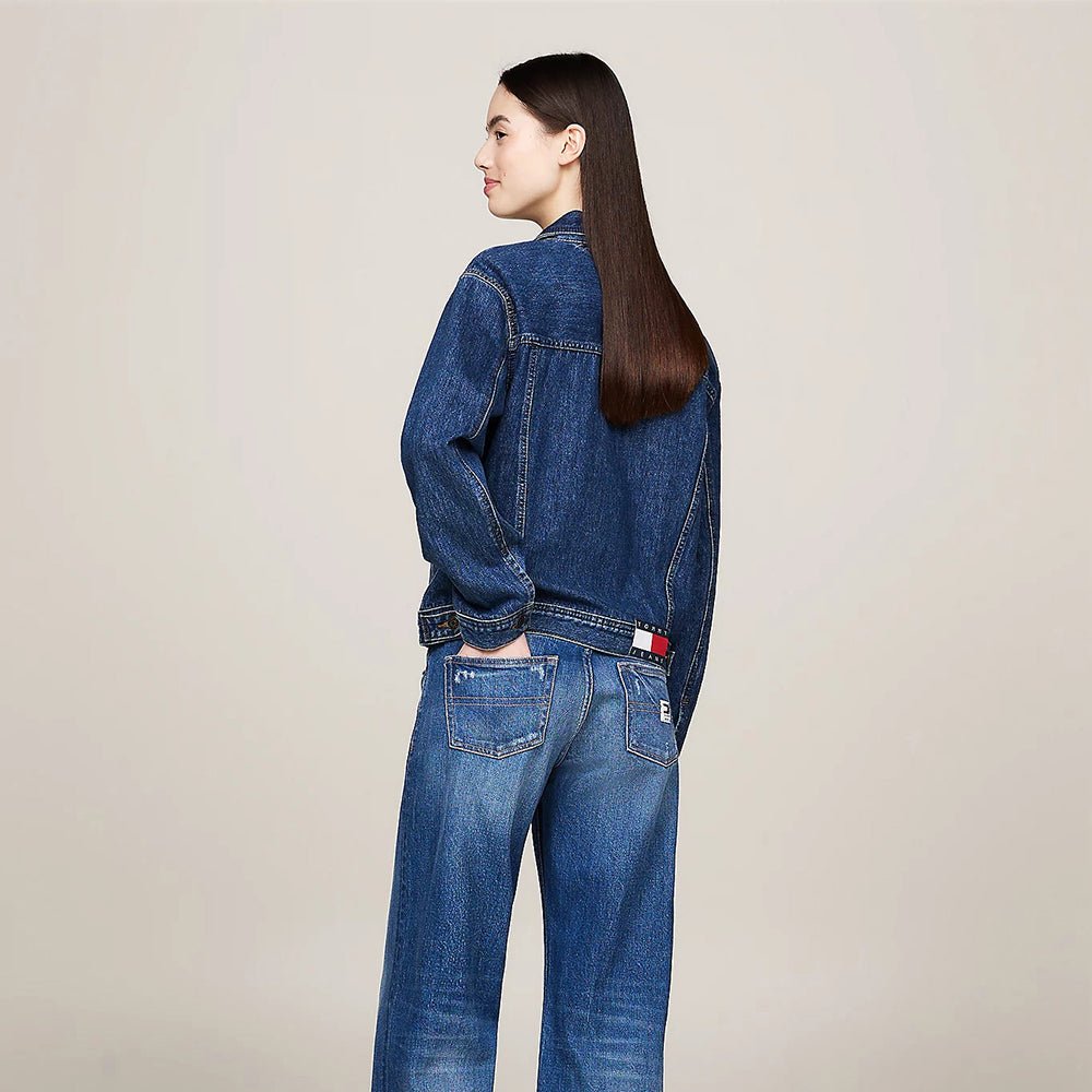 ג'קט ג'ינס טומי הילפיגר Mom Faded Denim Trucker נשים