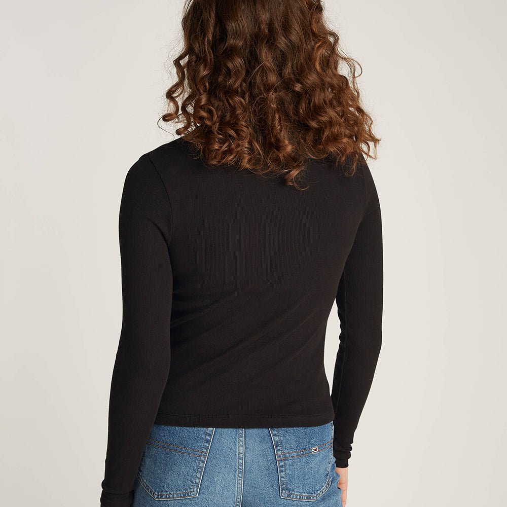 חולצת טישרט ארוכה טומי הילפיגר Essential Mock Neck נשים