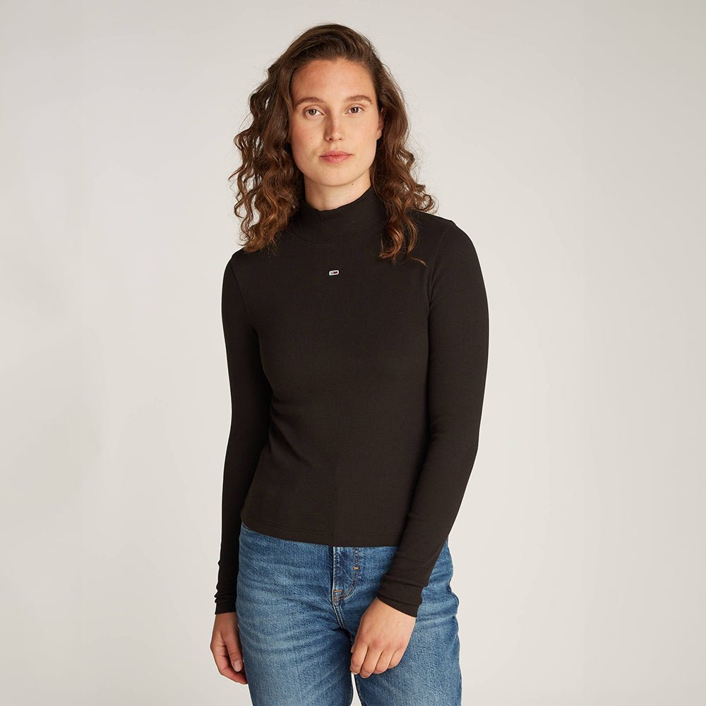 חולצת טישרט ארוכה טומי הילפיגר Essential Mock Neck נשים
