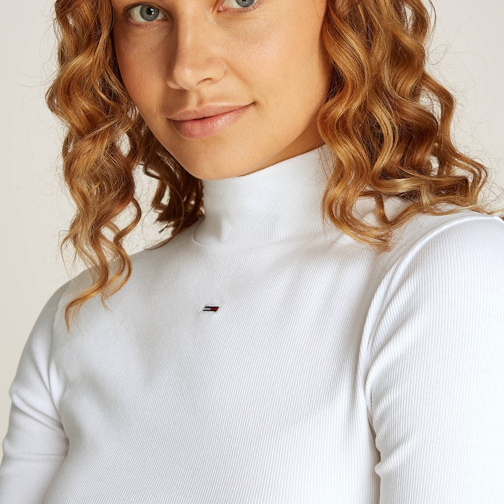 חולצת טישרט ארוכה טומי הילפיגר Essential Mock Neck נשים