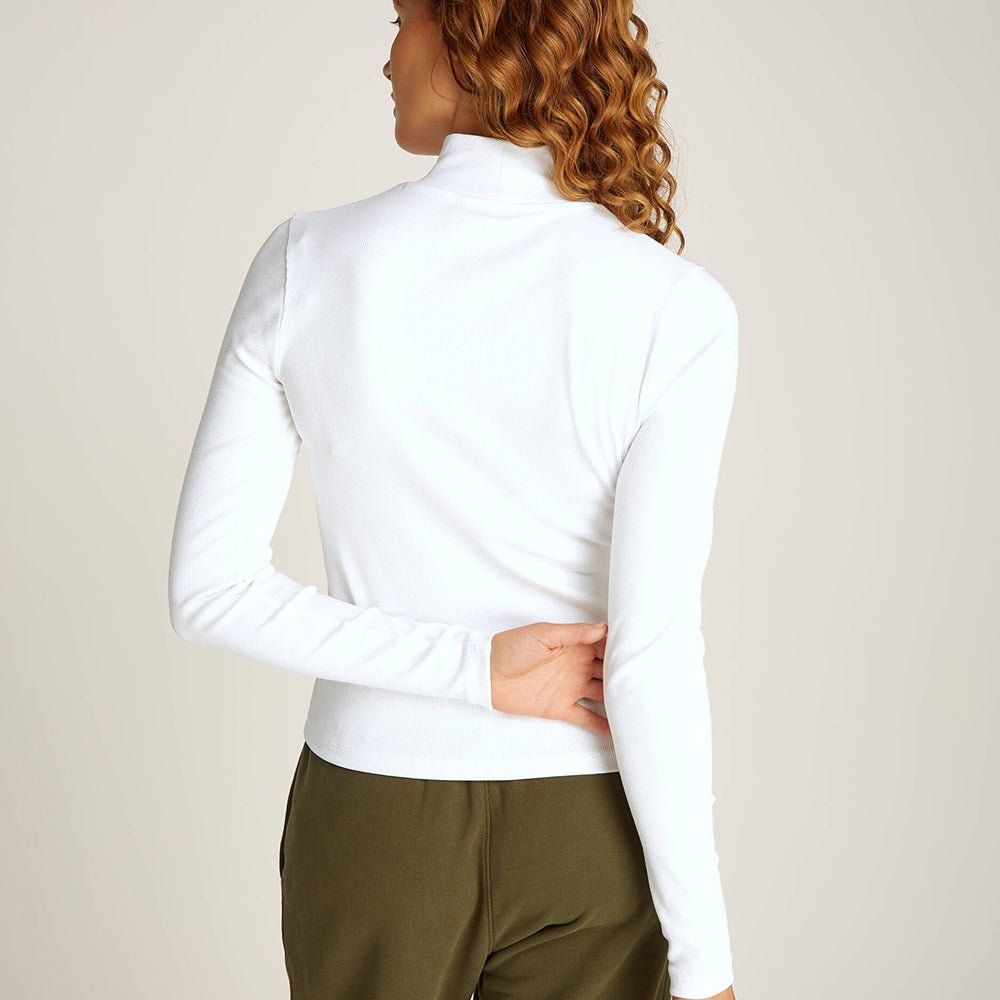חולצת טישרט ארוכה טומי הילפיגר Essential Mock Neck נשים