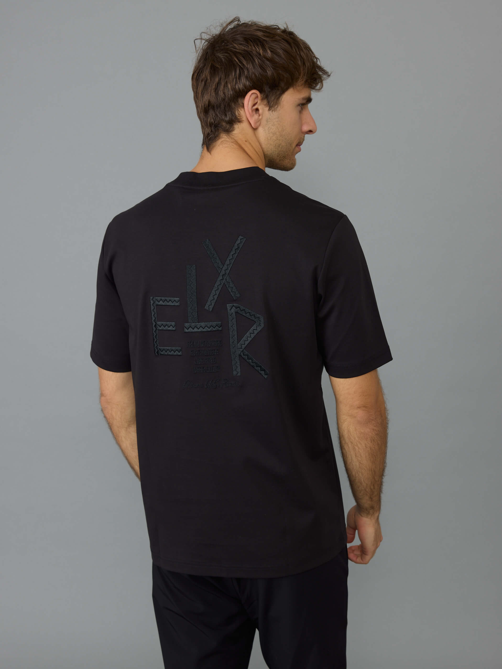 חולצת טישירט קצרה אליקסיר Back Large Embroidered Logo גברים
