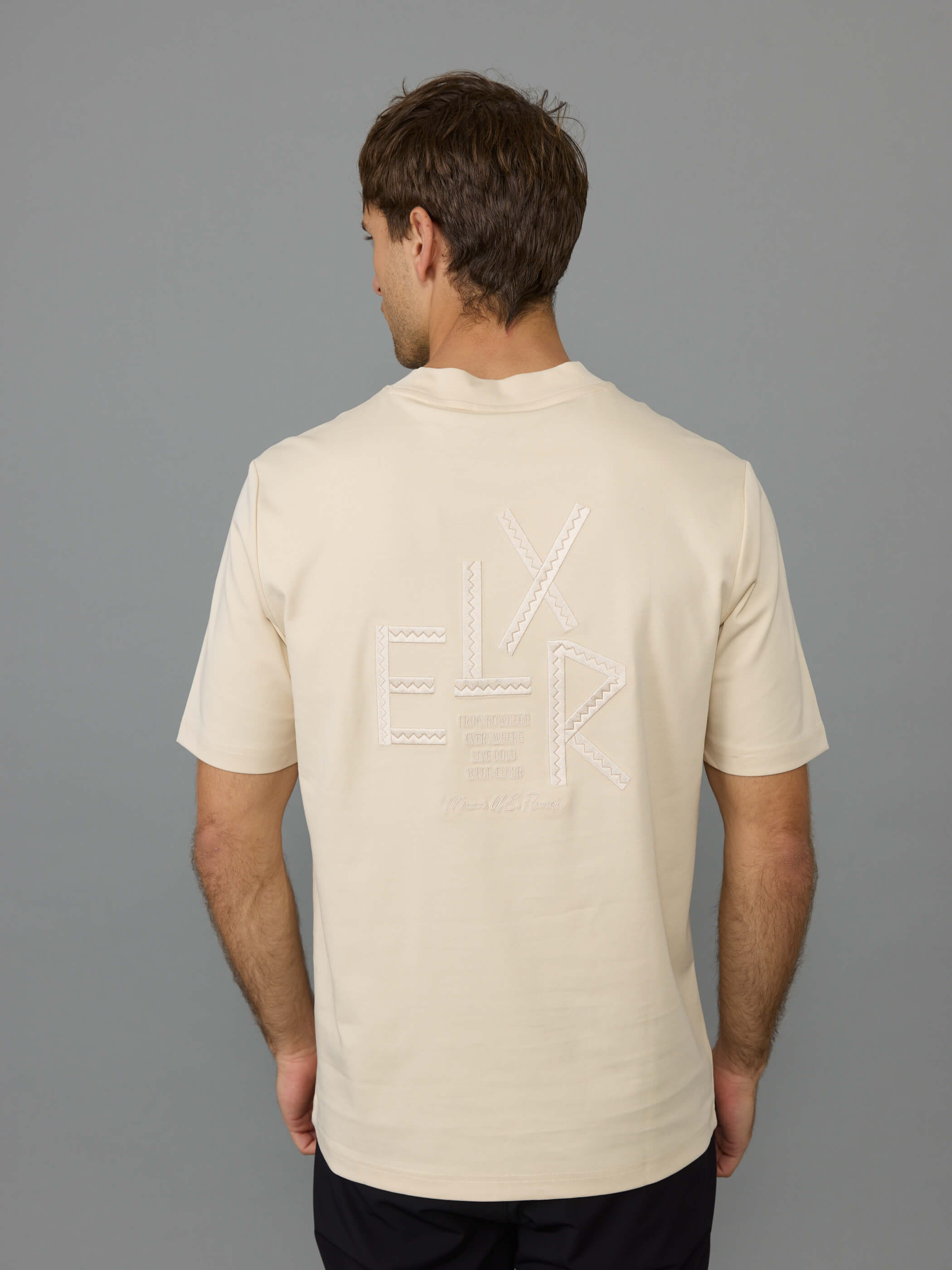 חולצת טישירט קצרה אליקסיר Back Large Embroidered Logo גברים