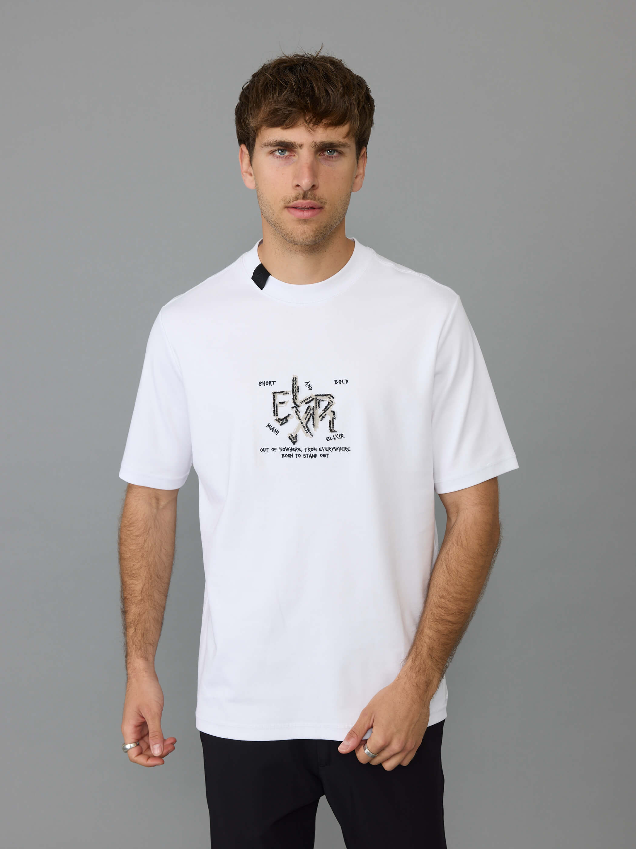 חולצת טישירט קצרה אליקסיר Chest Embroidery גברים