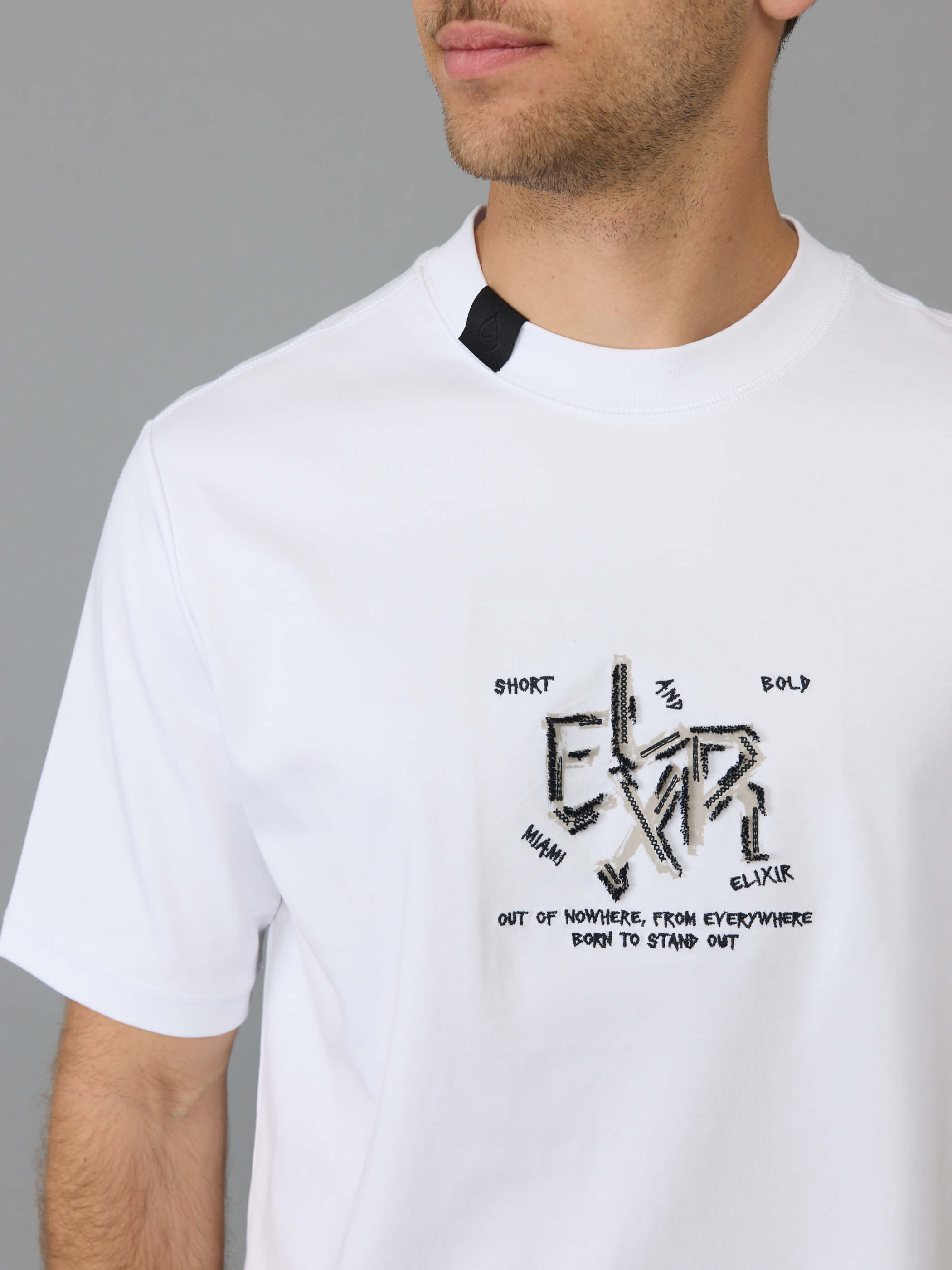 חולצת טישירט קצרה אליקסיר Chest Embroidery גברים