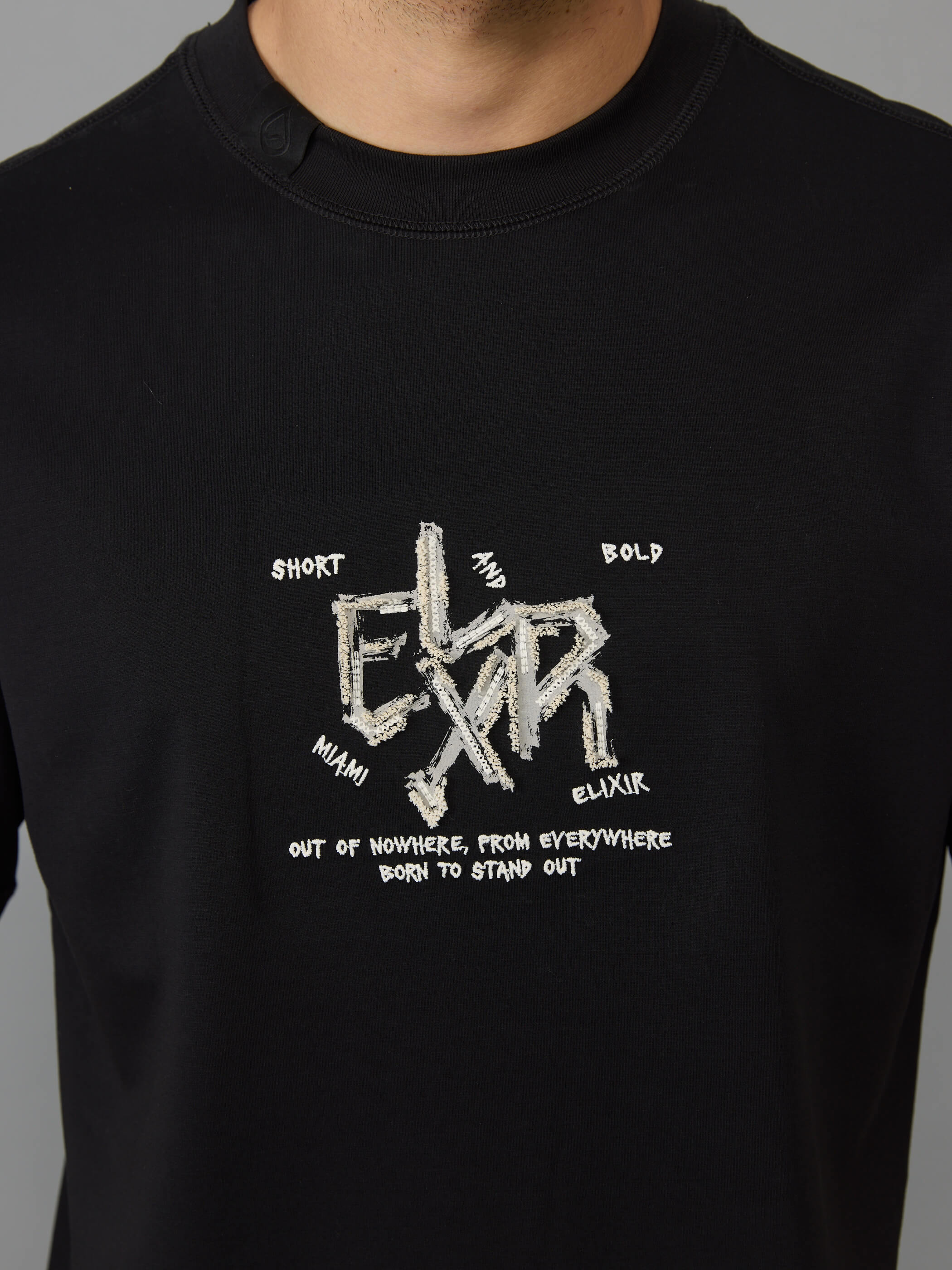 חולצת טישירט קצרה אליקסיר Chest Embroidery גברים