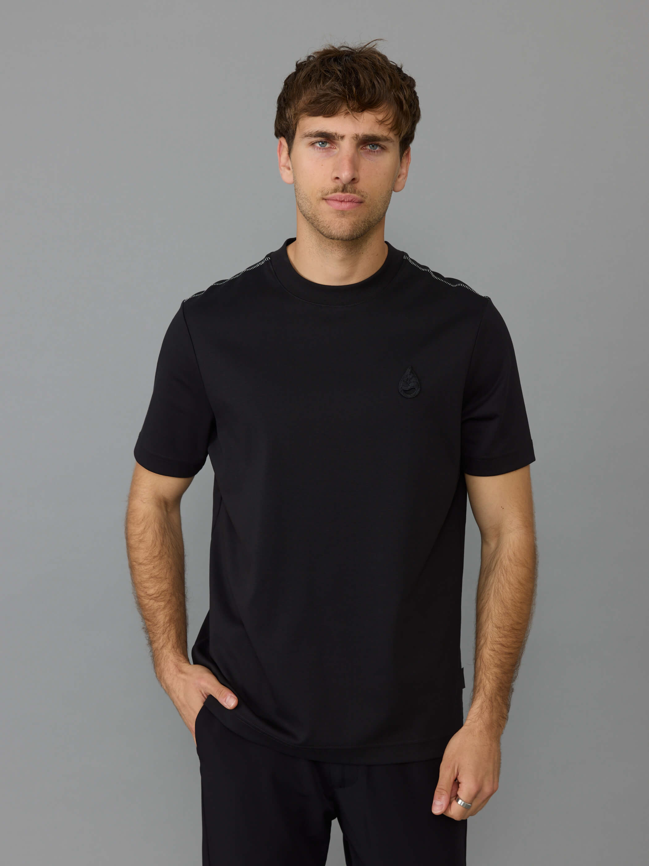 חולצת טישירט קצרה אליקסיר Raindrop Logo גברים