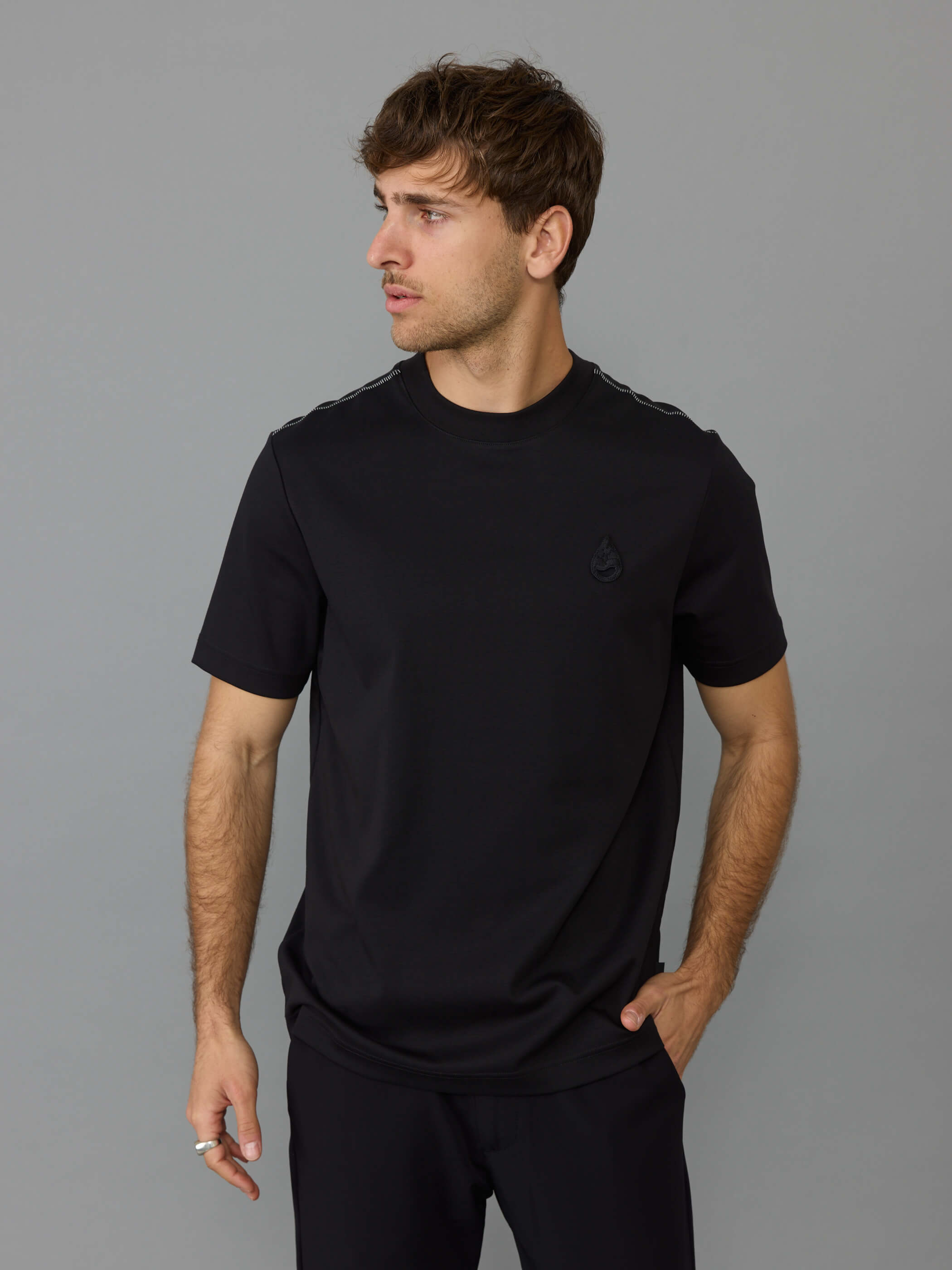 חולצת טישירט קצרה אליקסיר Raindrop Logo גברים