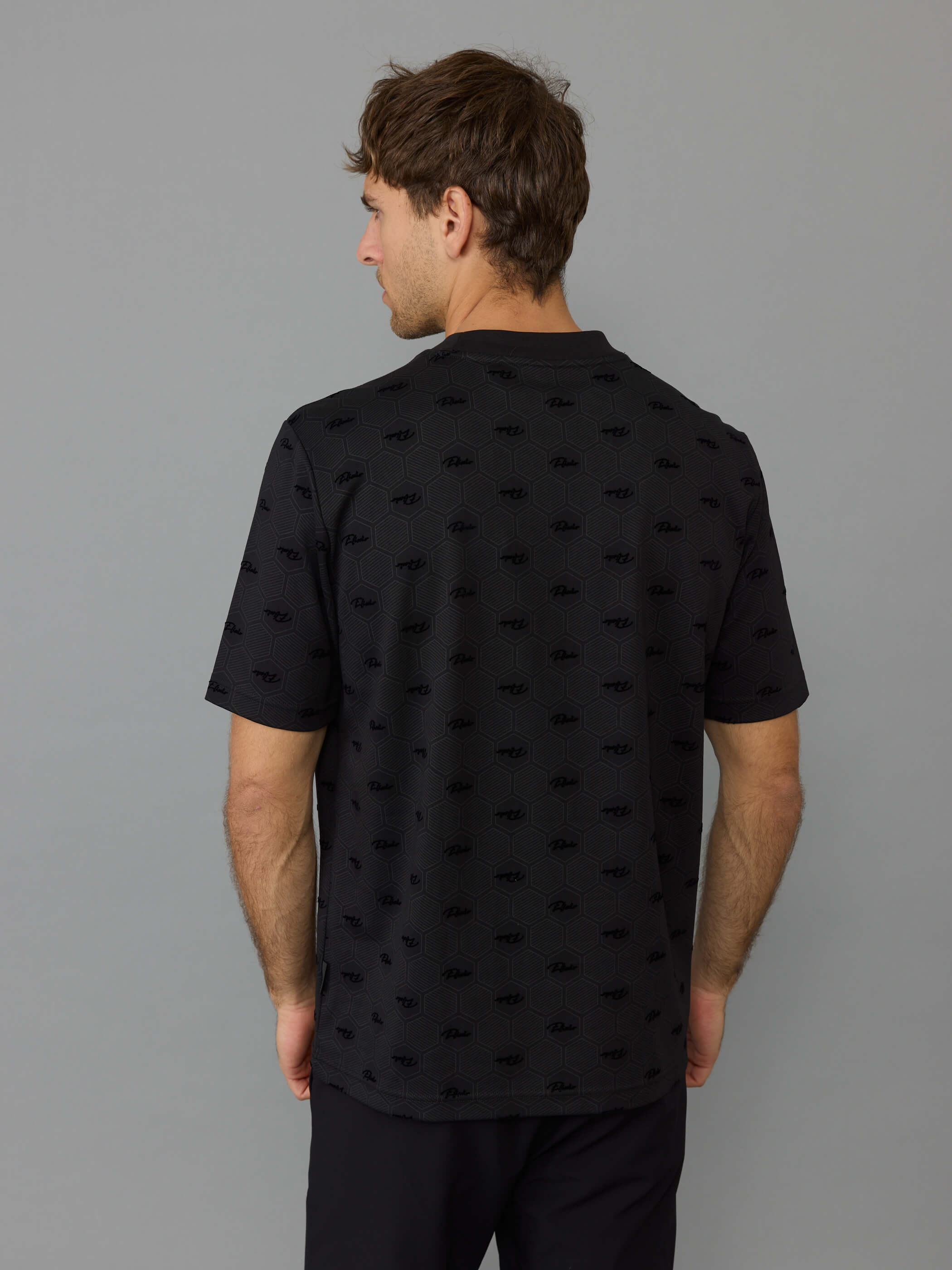 חולצת טישירט קצרה אליקסיר All Over Hexagon Logo גברים