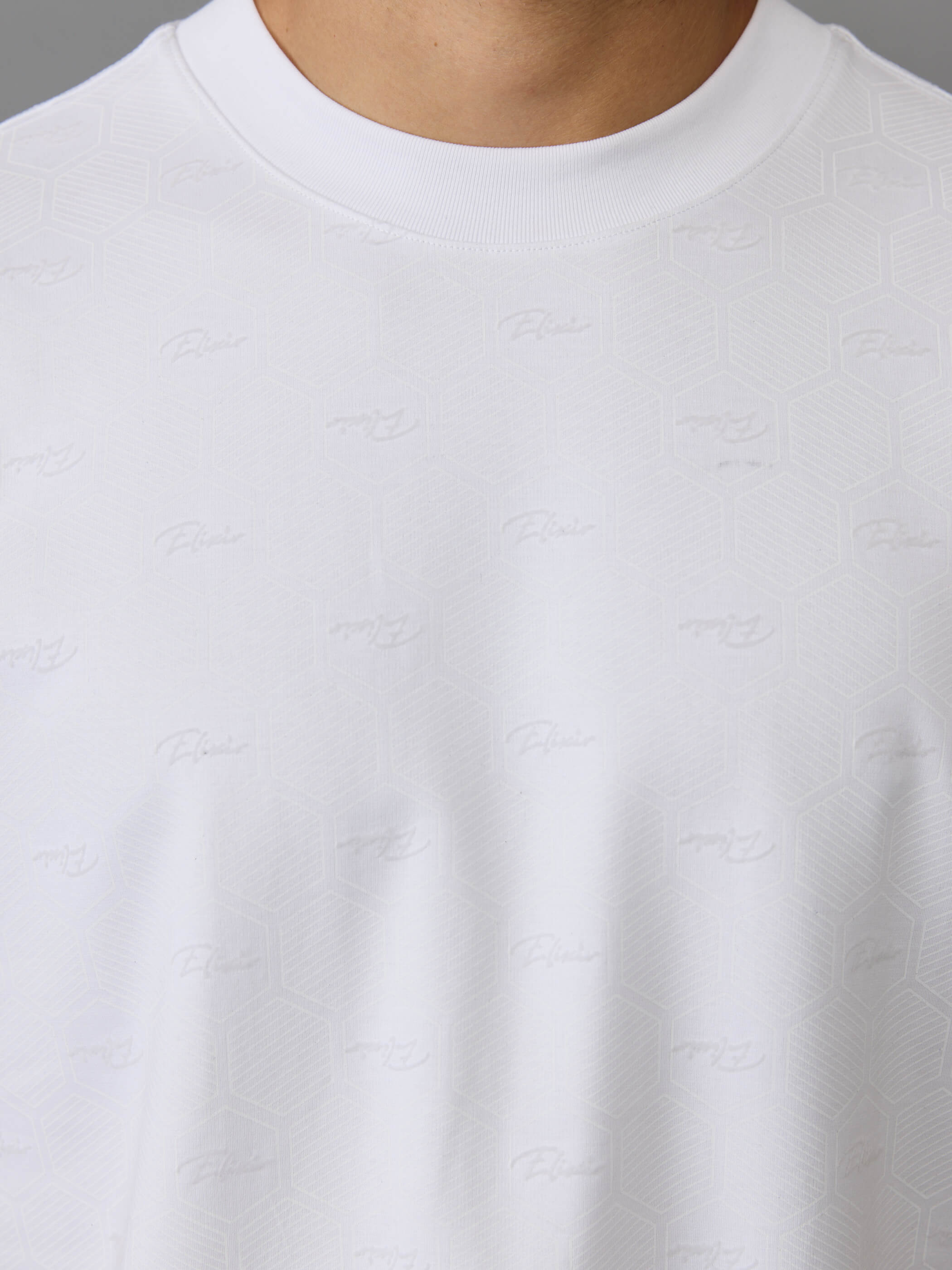 חולצת טישירט קצרה אליקסיר All Over Hexagon Logo גברים