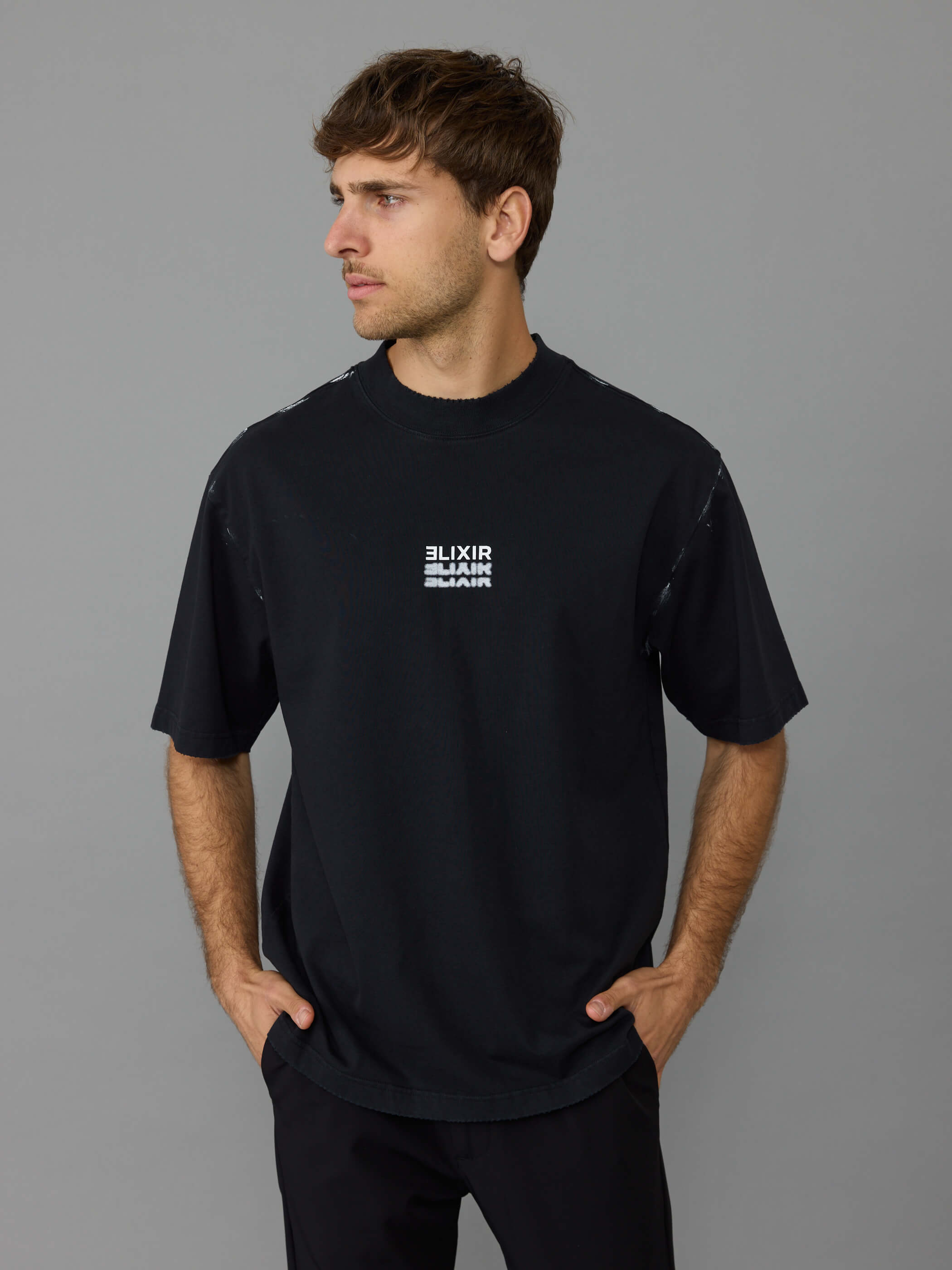 חולצת טישירט קצרה אליקסיר Front & Back Print גברים