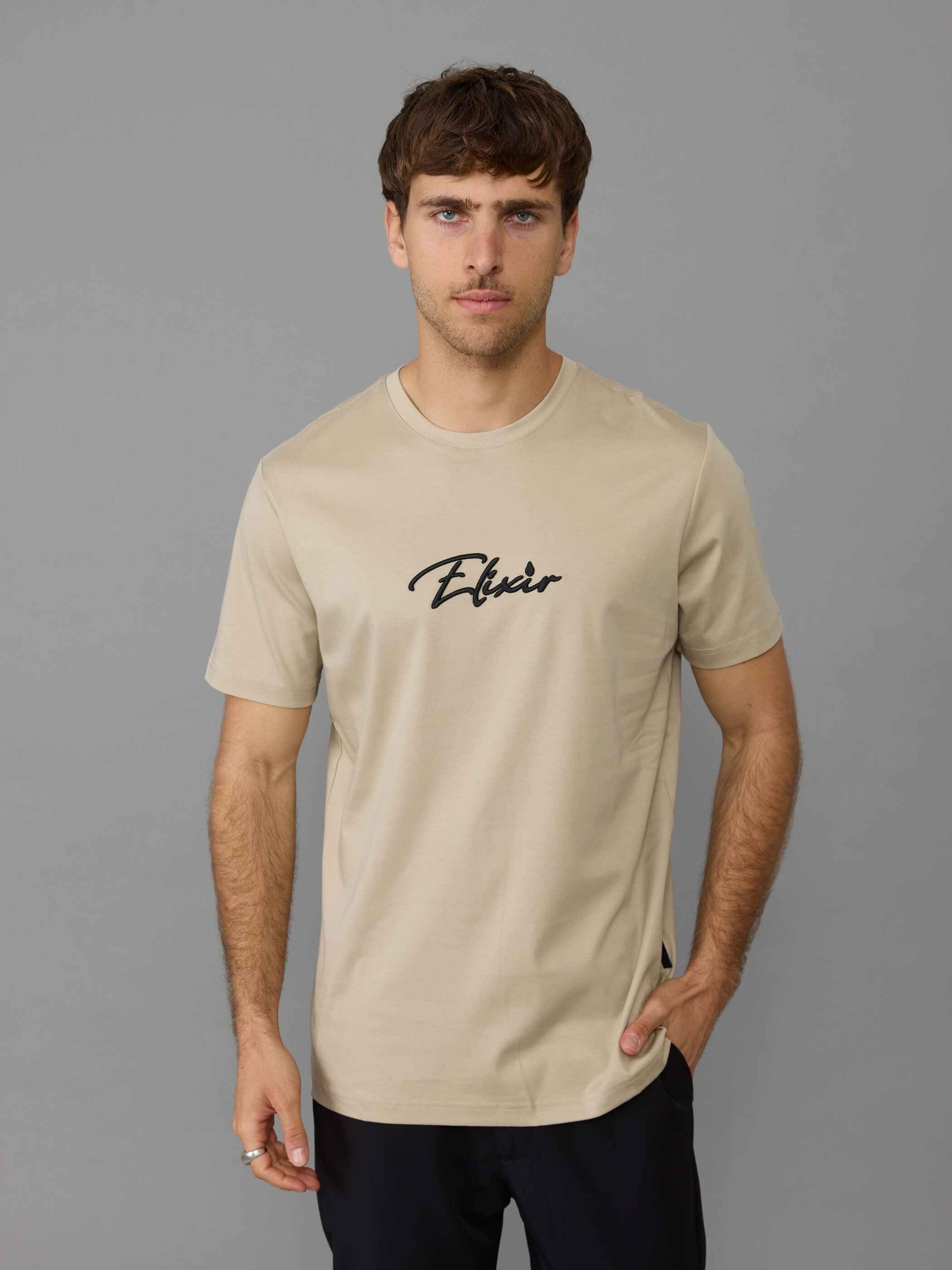 חולצת טישירט קצרה אליקסיר Chest Embroidery גברים