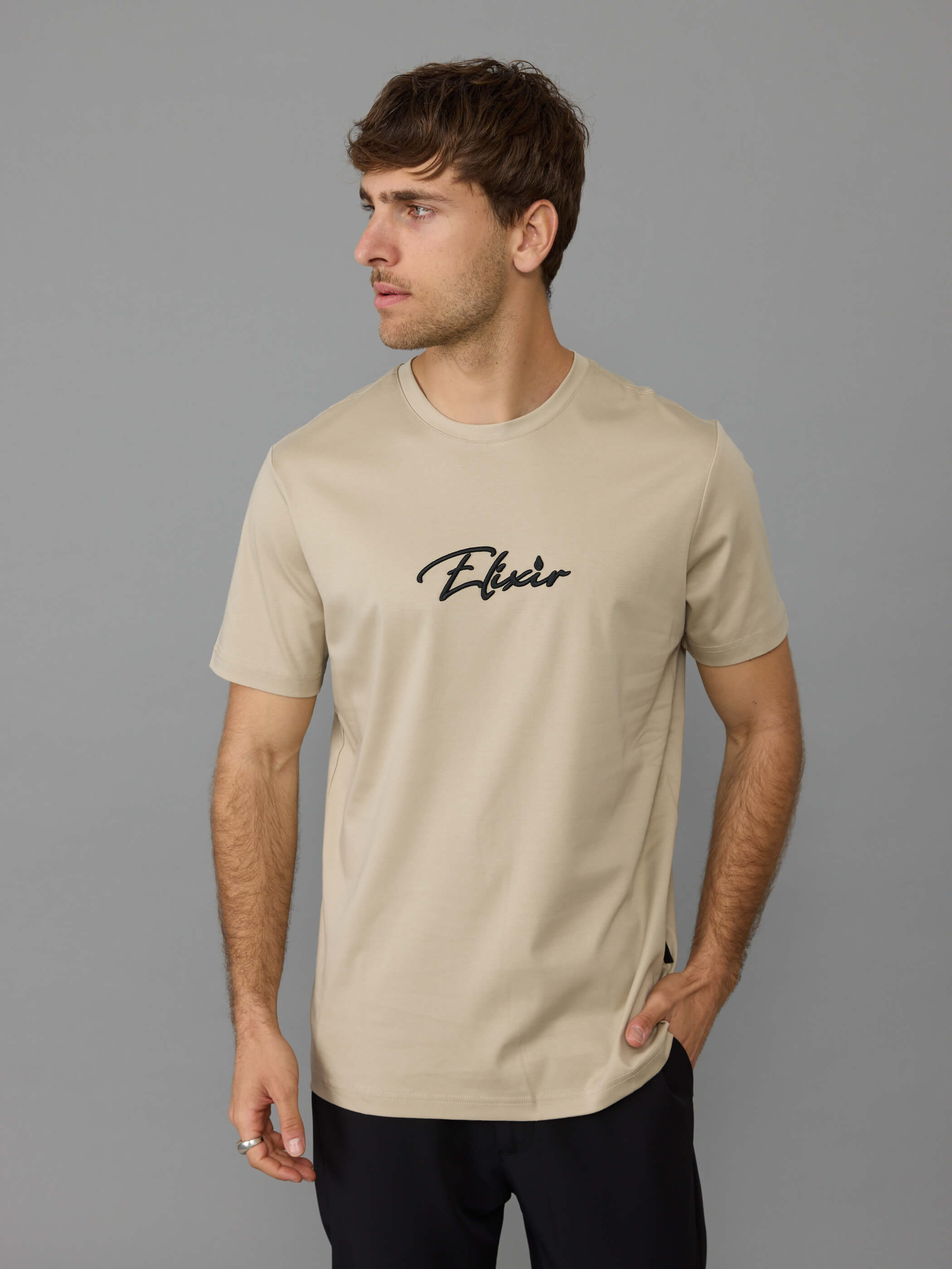 חולצת טישירט קצרה אליקסיר Chest Embroidery גברים