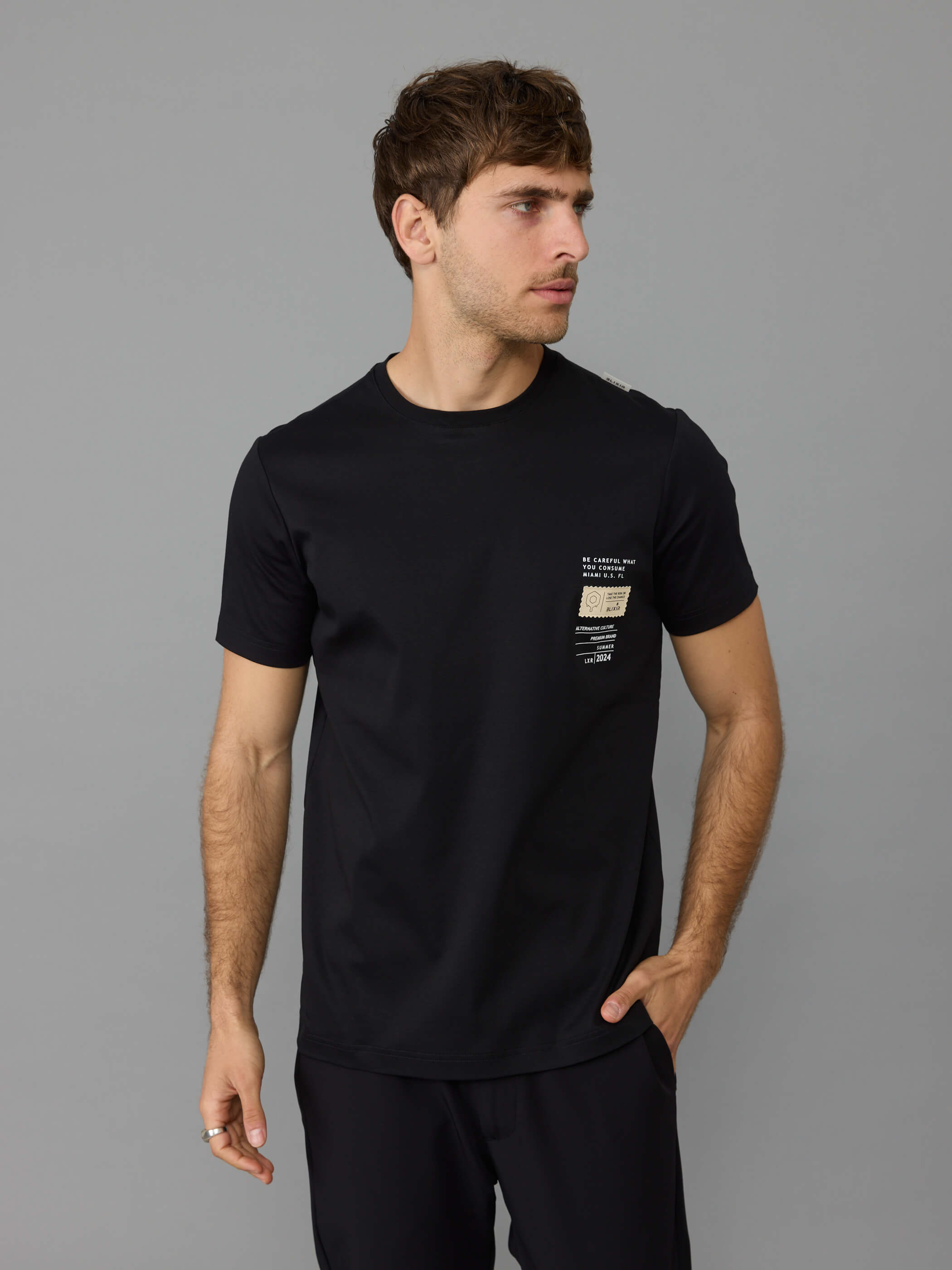 חולצת טישירט קצרה אליקסיר Back Print גברים