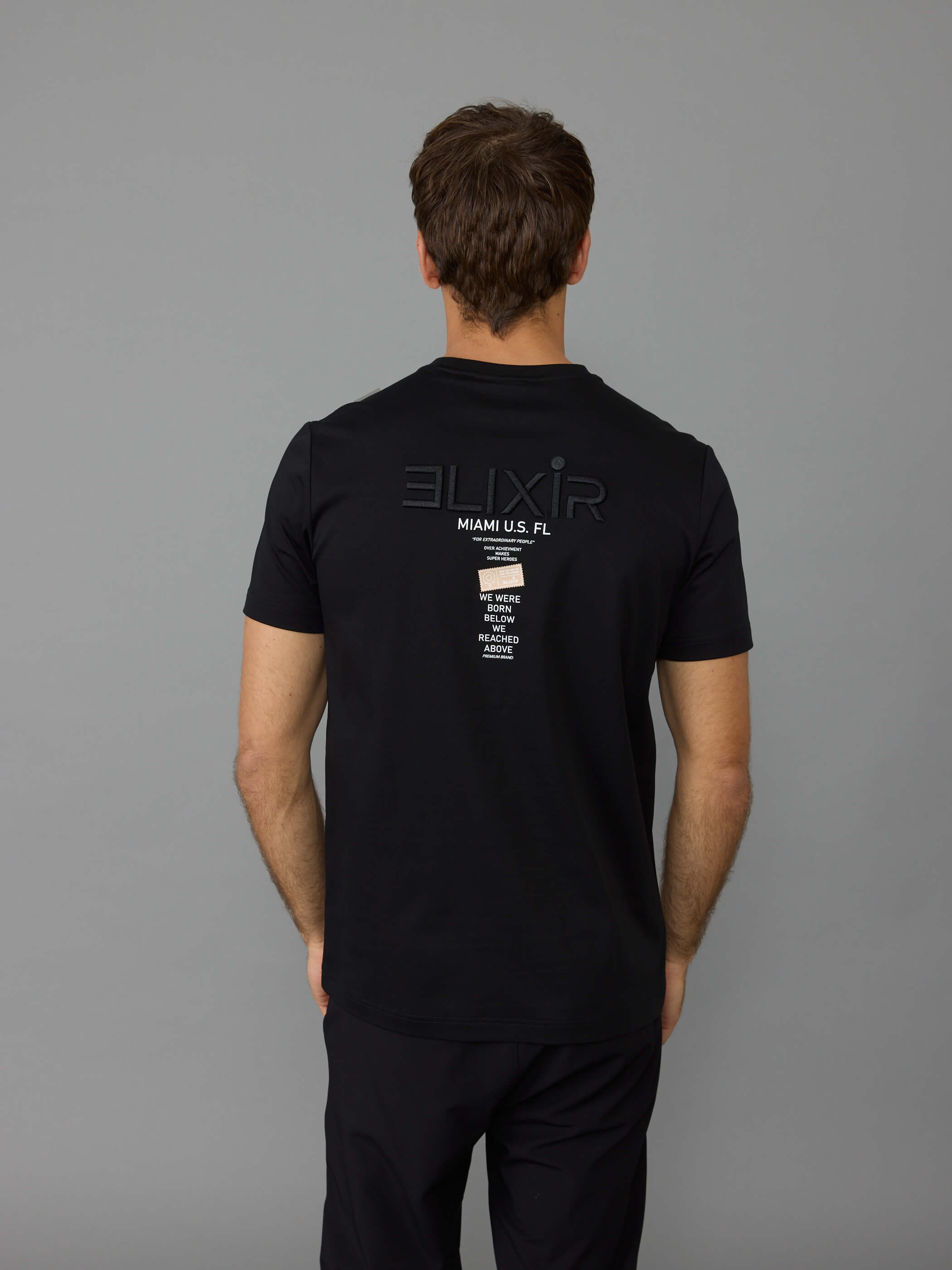 חולצת טישירט קצרה אליקסיר Back Print גברים