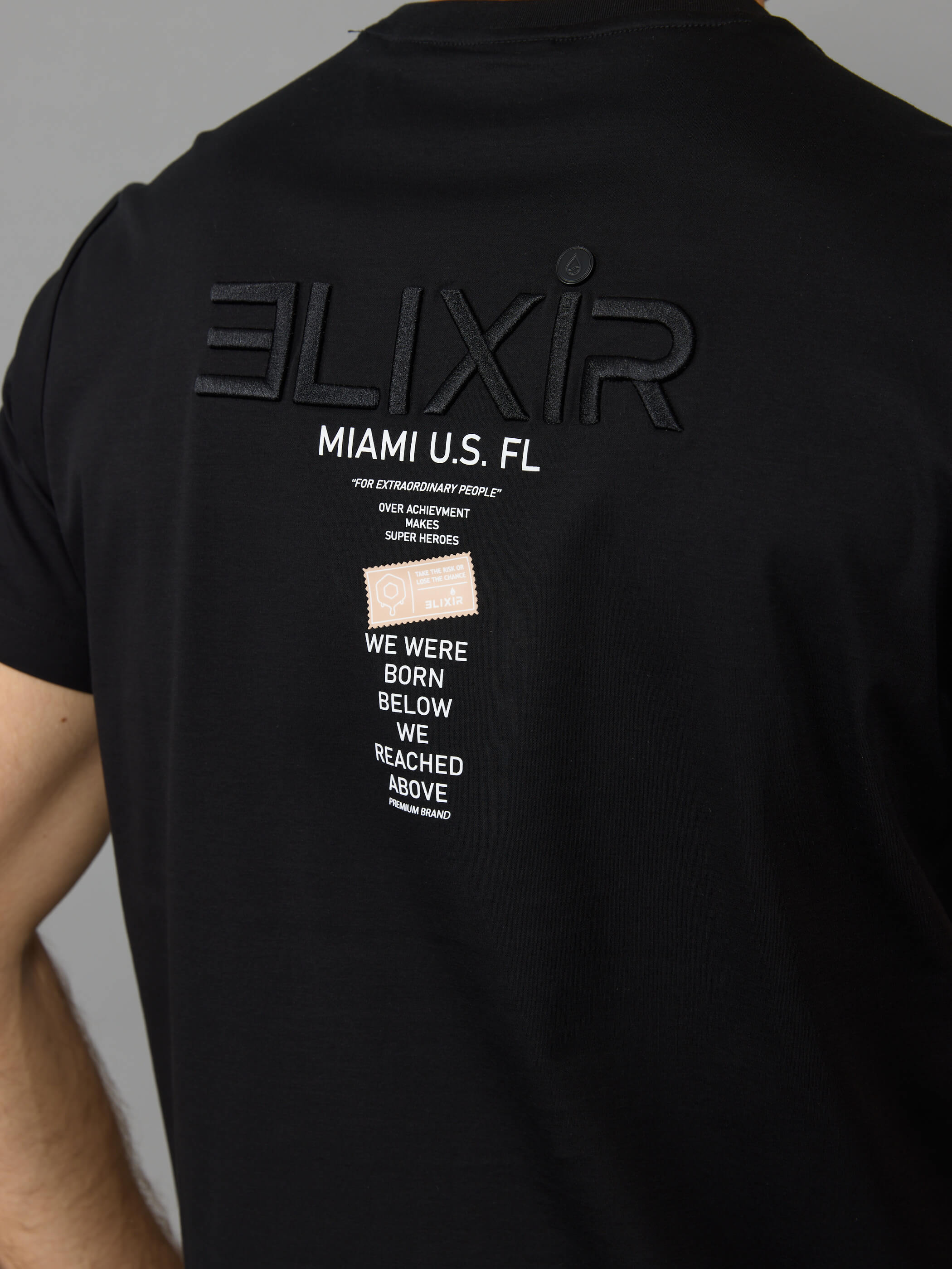 חולצת טישירט קצרה אליקסיר Back Print גברים