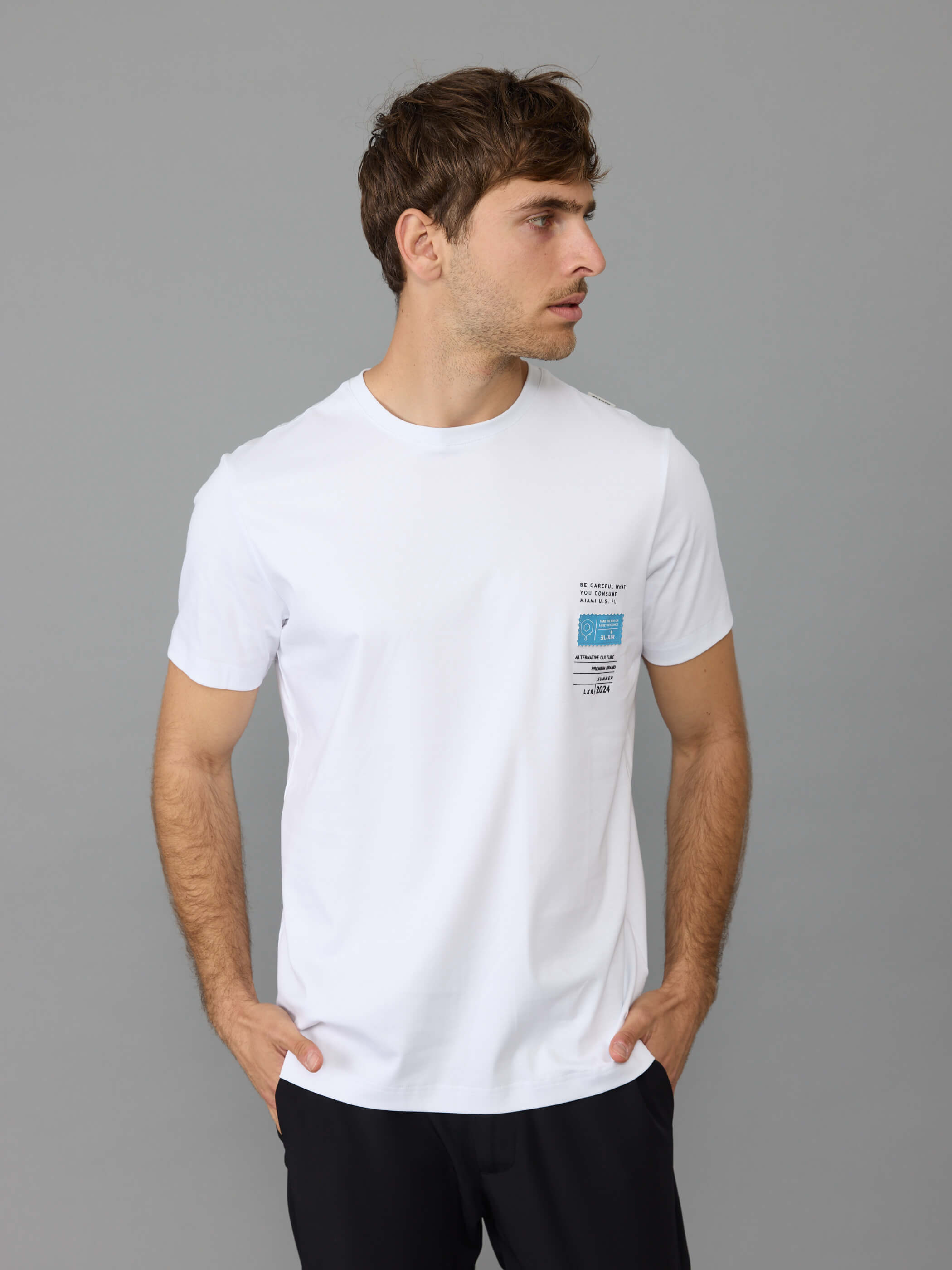 חולצת טישירט קצרה אליקסיר Back Print גברים