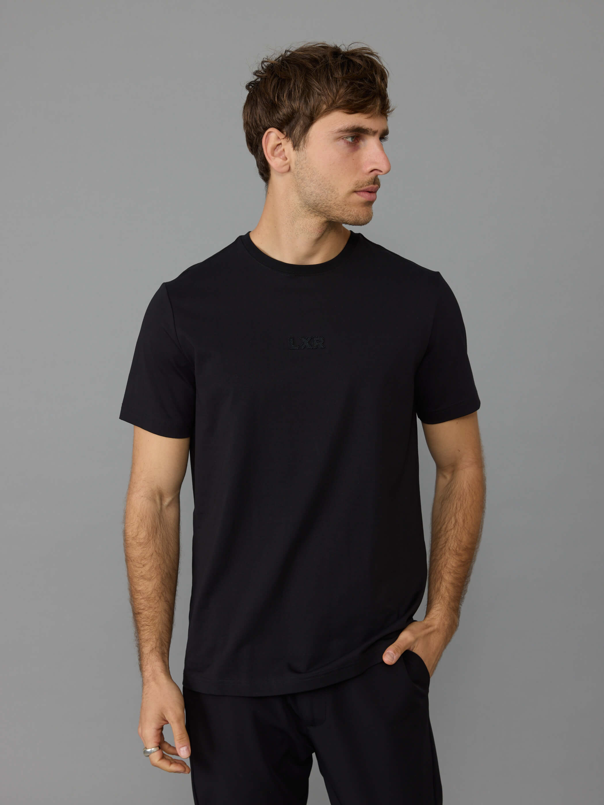 חולצת טישירט קצרה אליקסיר Chest Embroidered Logo גברים