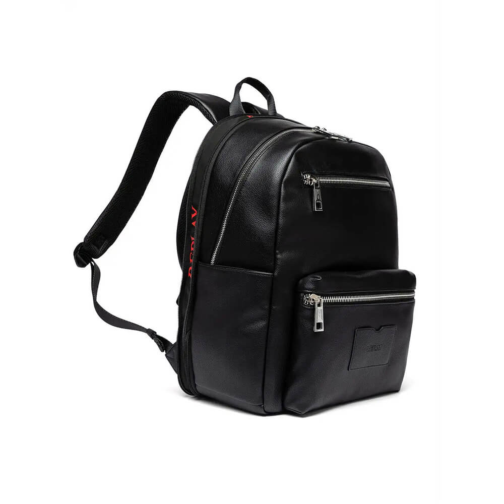 תיק גב ריפליי Hammered-Effect Pu גברים