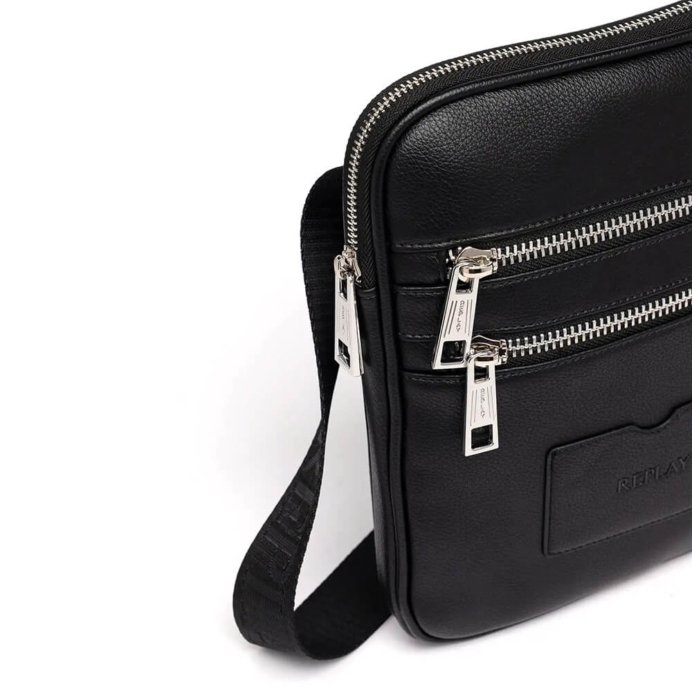 תיק ריפליי Hammered-Effect Crossbody גברים