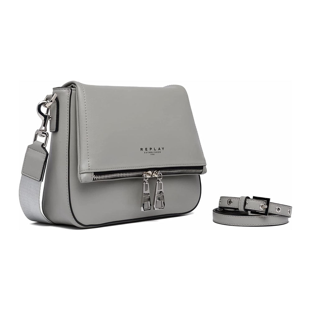 תיק צד ריפליי עם כיתוב לוגו ורוכסנים נשים - rpy-FW3239-A0365B-098-os