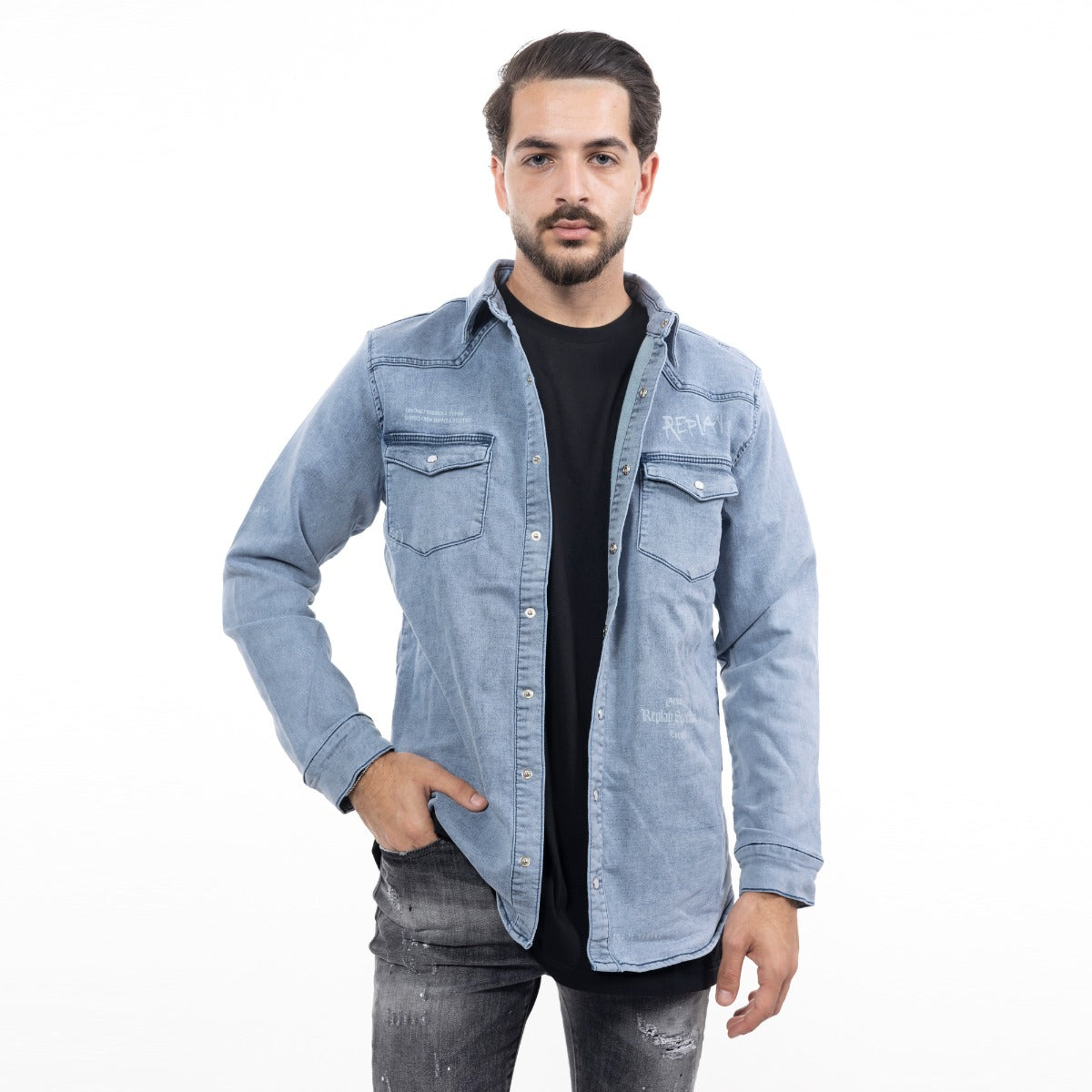 חולצת ג'ינס מכופתרת Denim גברים