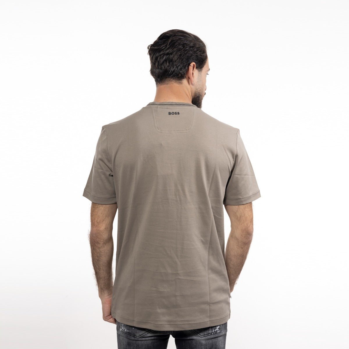 חולצת טישרט קצרה הוגו בוס Chain-Print Logo גברים