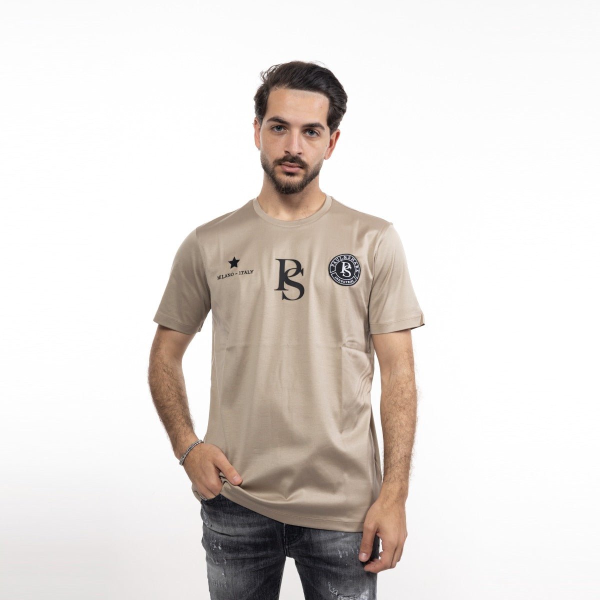 חולצת טישרט פול שארק קצרה PS Logo גברים