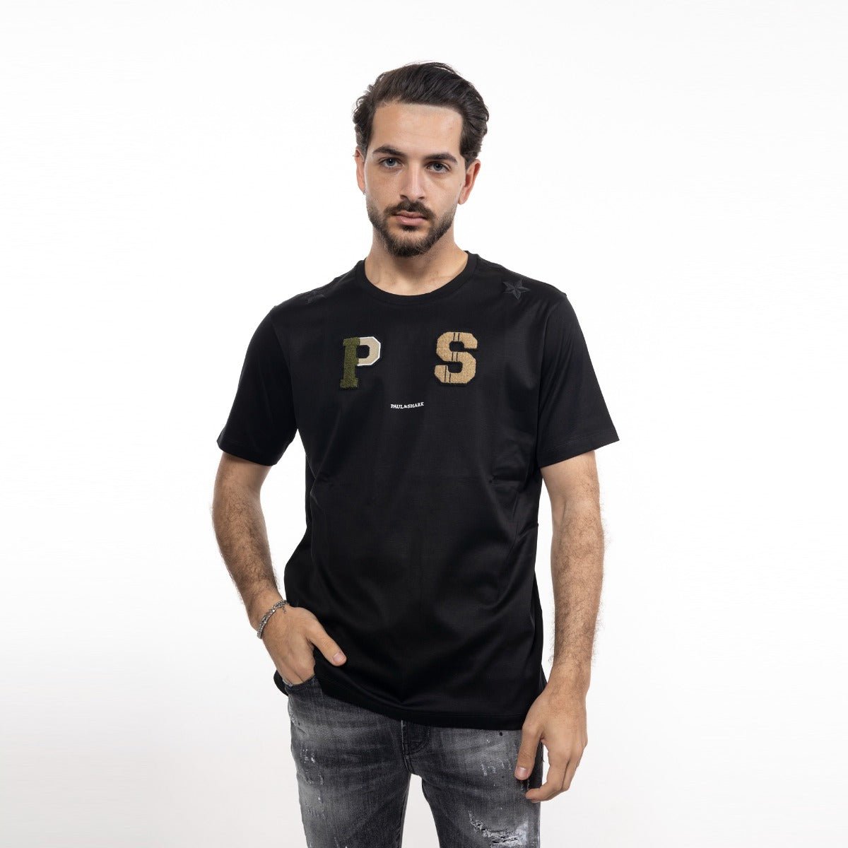 חולצת טישרט פול שארק קצרה PS Embroidered גברים
