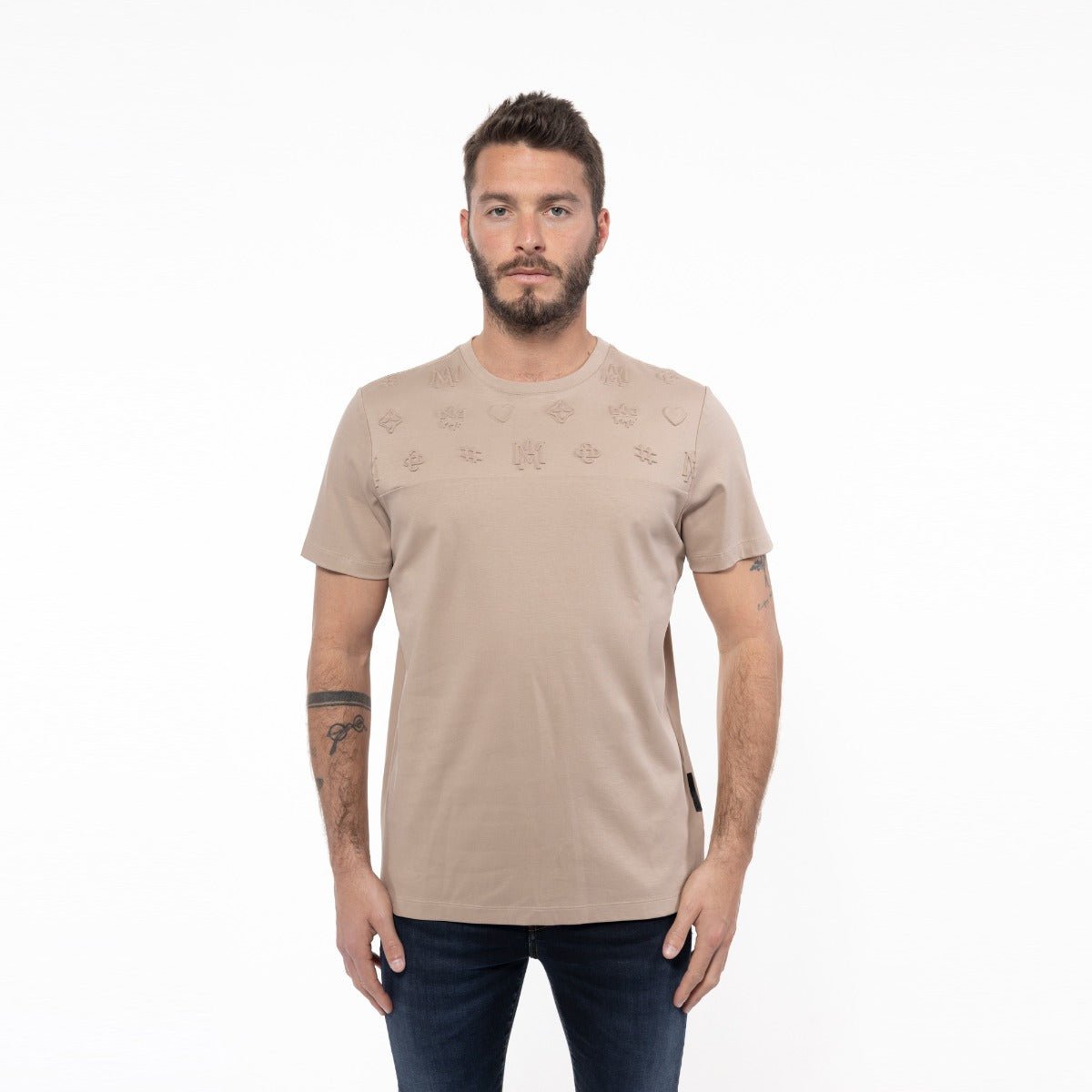 חולצת טישרט אלדו מורו קצרה Embossed Logo גברים