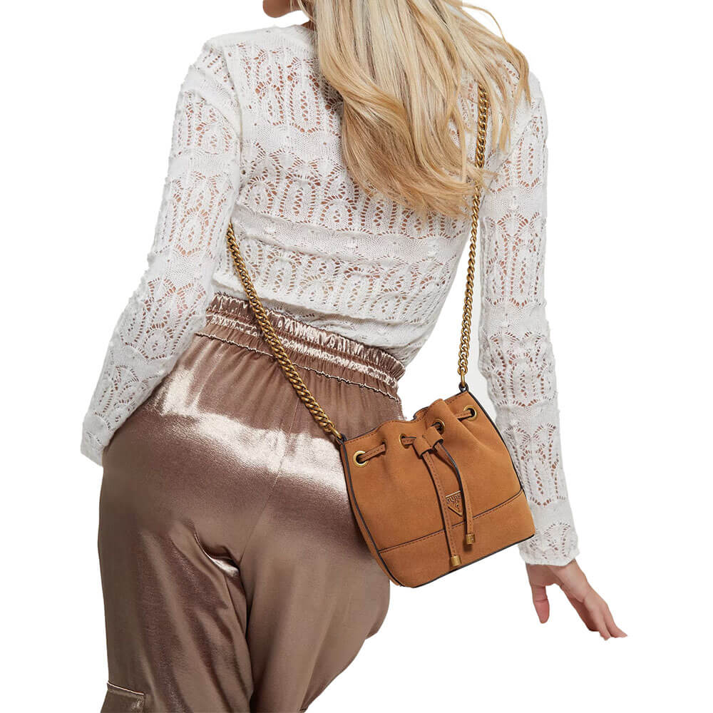 תיק צד Guess Kaoma Bucket נשים - gus-HB866004-TAN-OS