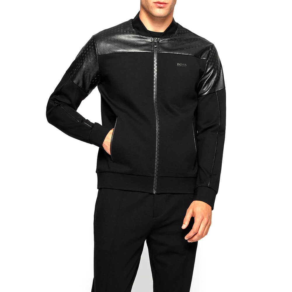 ג'קט הוגו בוס Hexagon-Pattern Faux Leather גברים