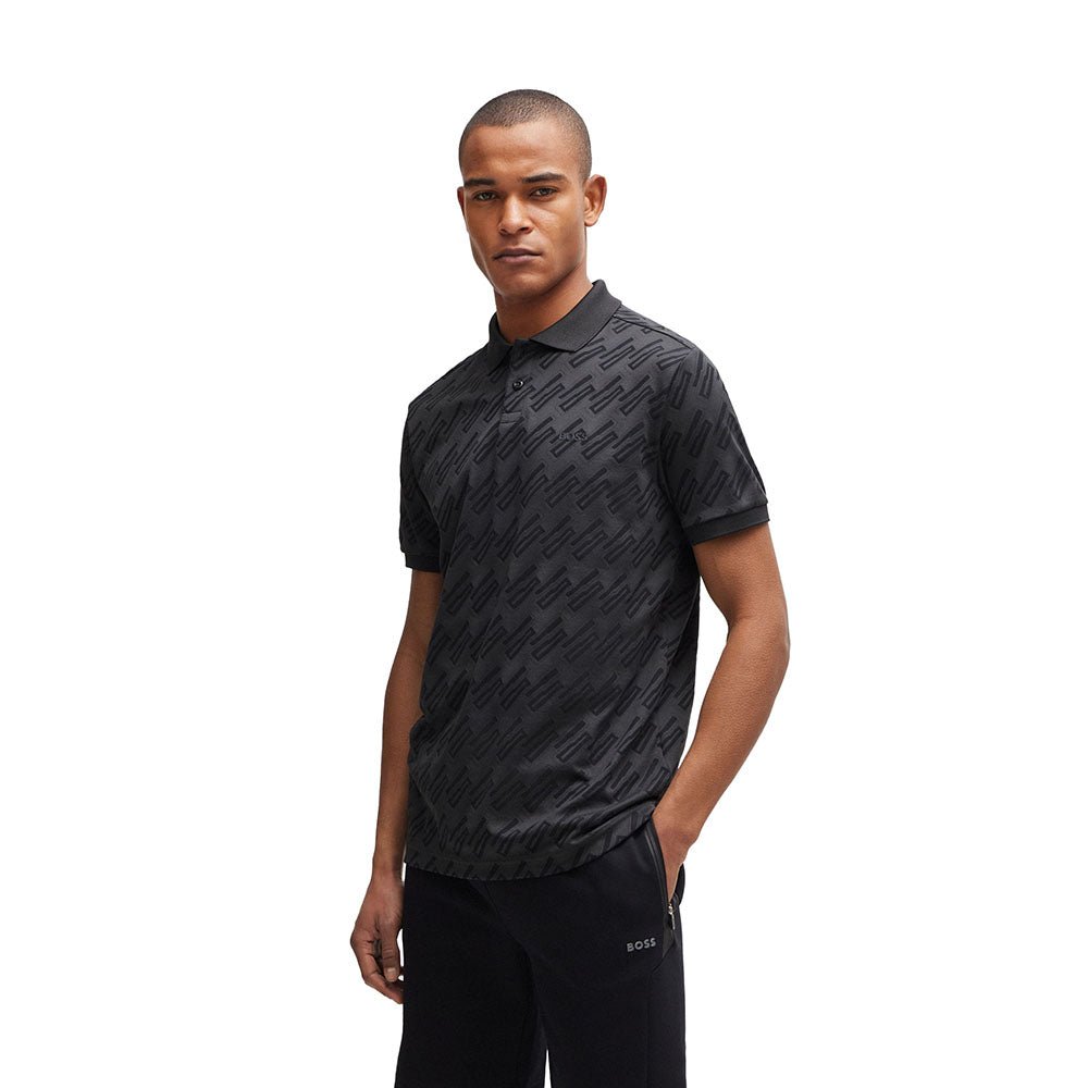 חולצת פולו הוגו בוס Monogram Jacquard גברים