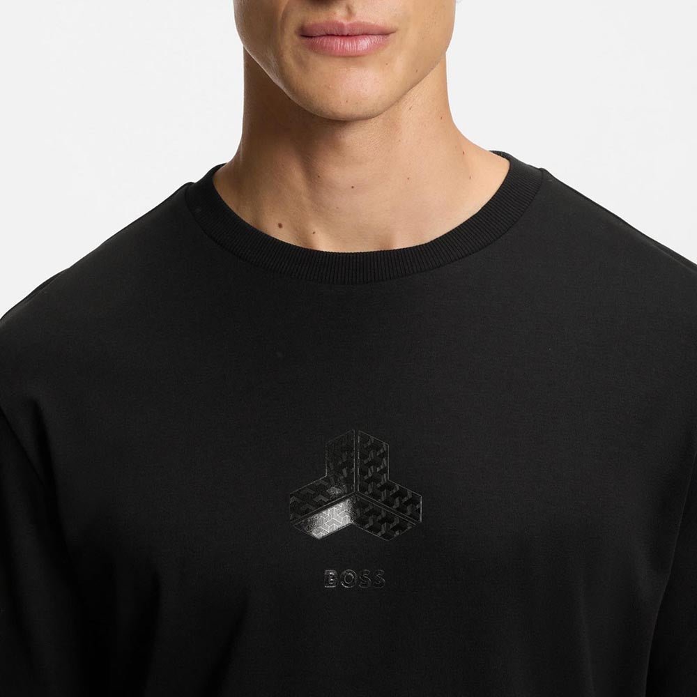 חולצת טישירט ארוכה הוגו בוס Tonal Artwork גברים