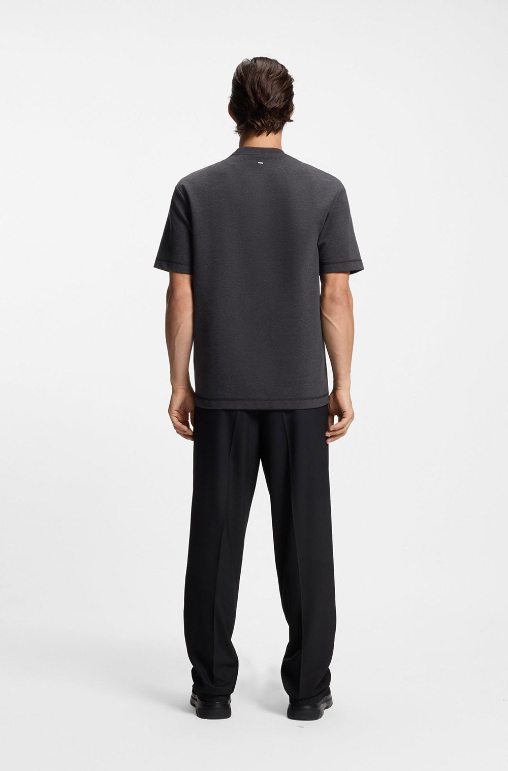 חולצת טישירט קצרה הוגו Stacked Logo גברים