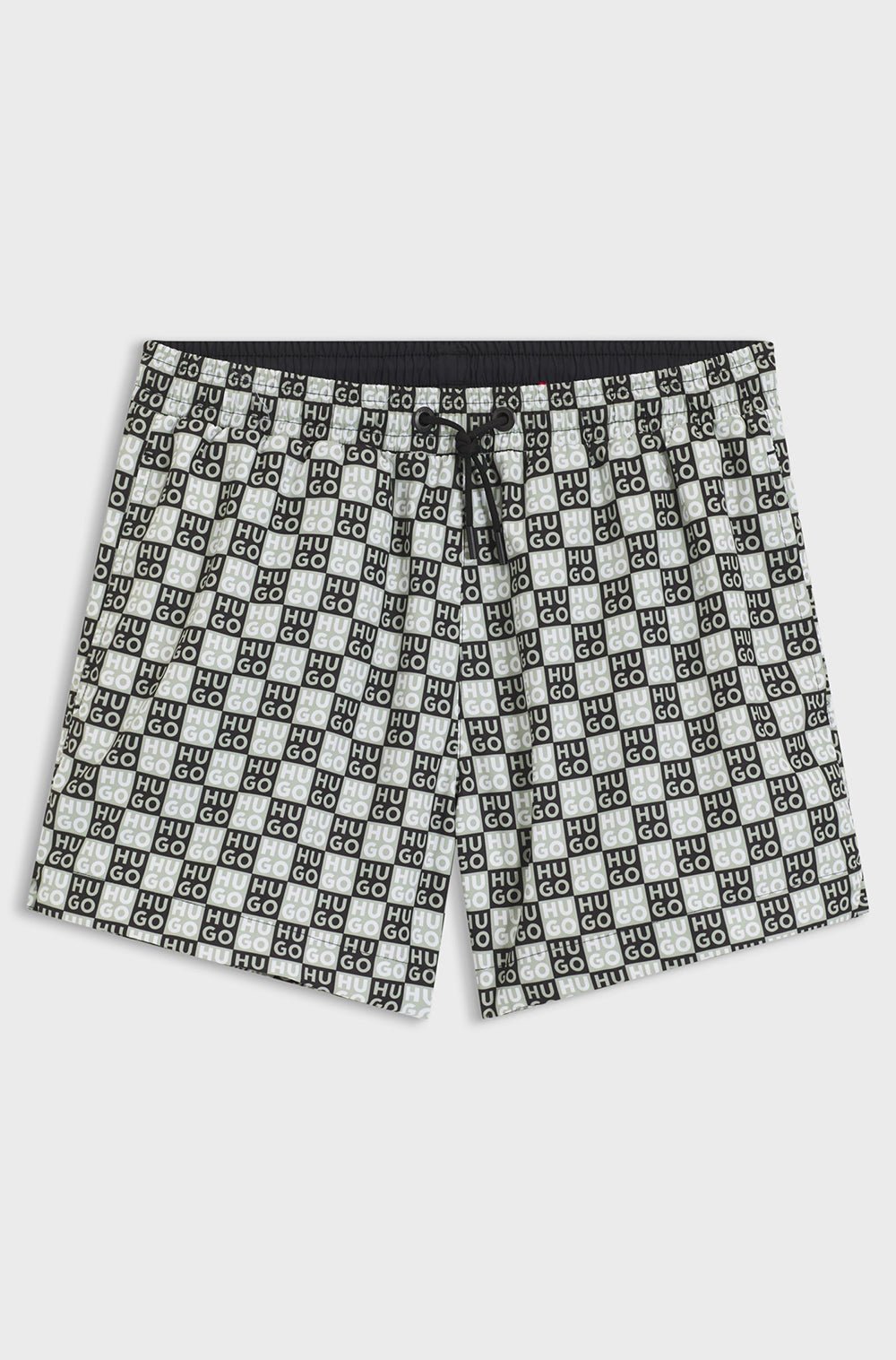 מכנס בגד ים הוגו Quick-Dry Swim Shorts With Stacked-Logo Check Print גברים