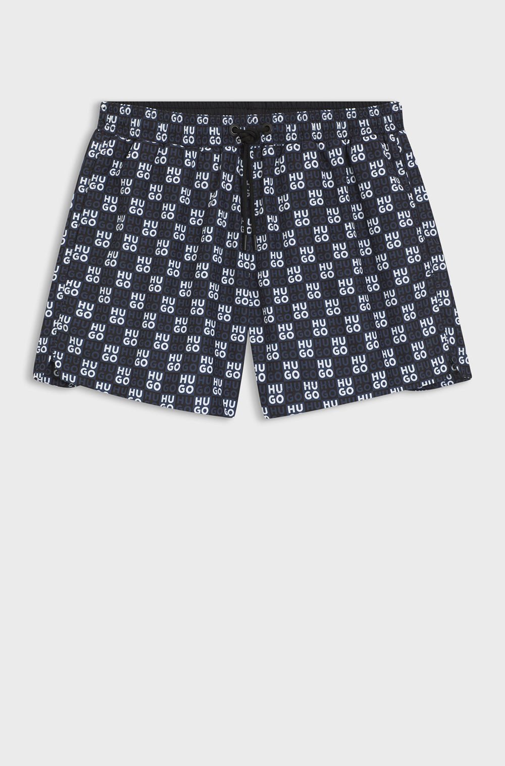 מכנס בגד ים הוגו Quick-Dry Swim Shorts With Stacked-Logo Check Print גברים