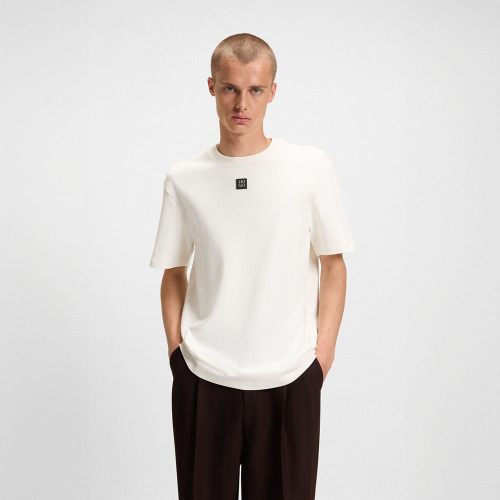 חולצת טישירט קצרה הוגו Stacked Logo גברים