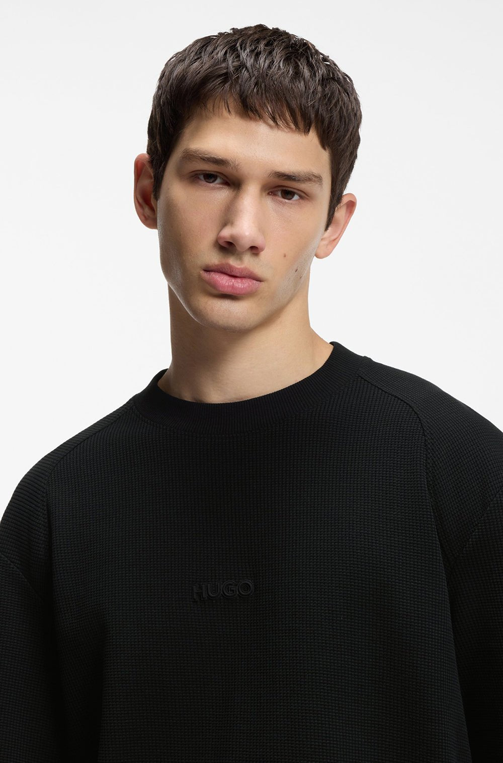 חולצת טישירט קצרה הוגו Waffle-Structured גברים